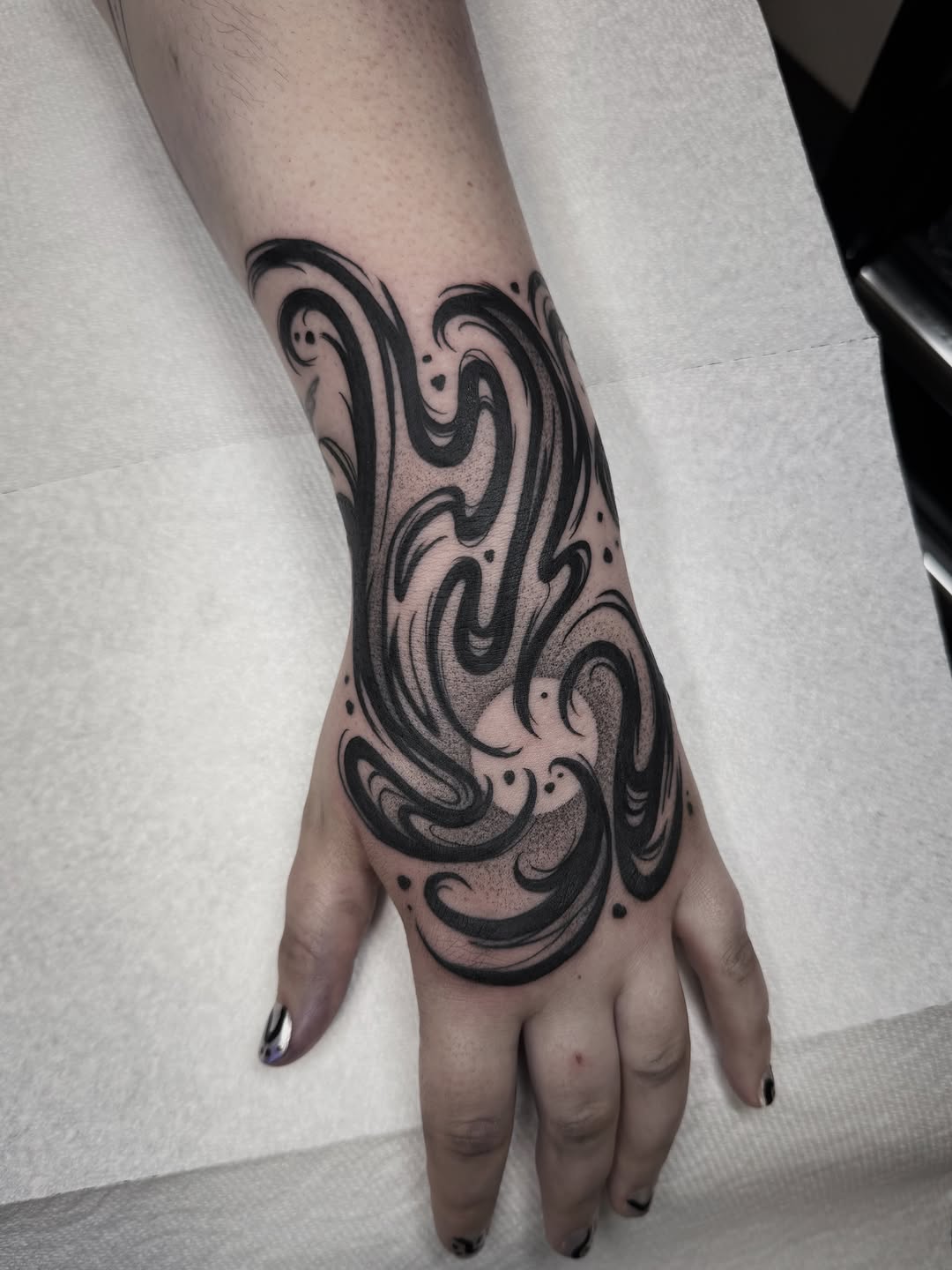 Tattoo by @midnight.spell.art — blackwork, dotwork