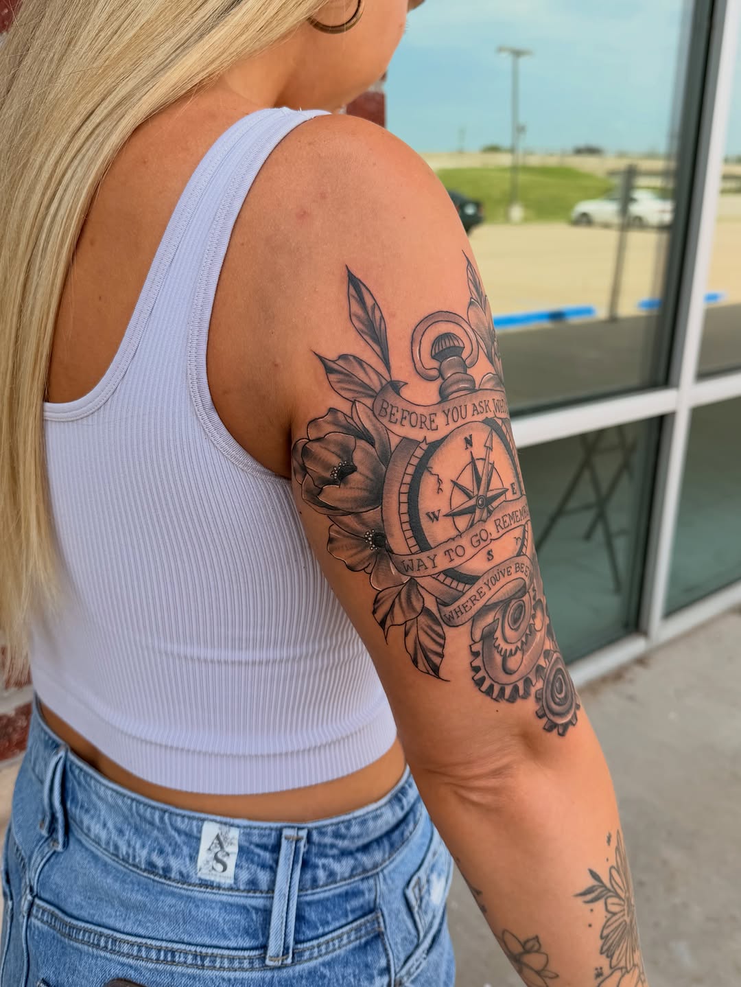 Tattoo by @lexiodam_tattoos — illustrative, black_and_grey