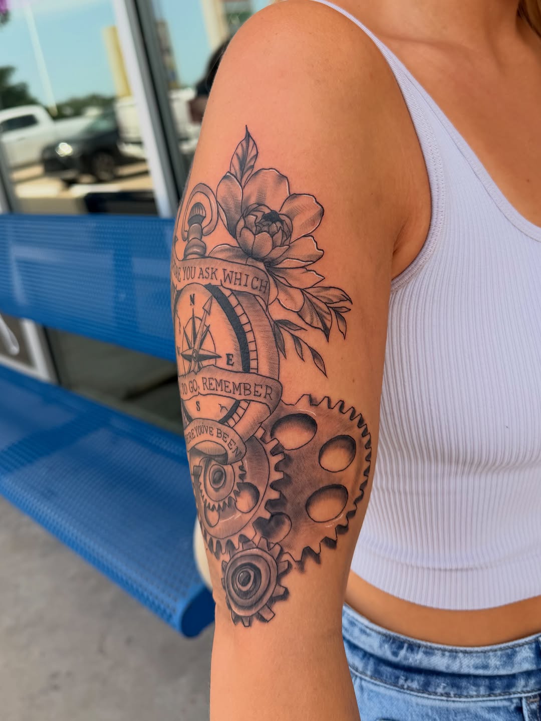 Tattoo by @lexiodam_tattoos — illustrative, black_and_grey