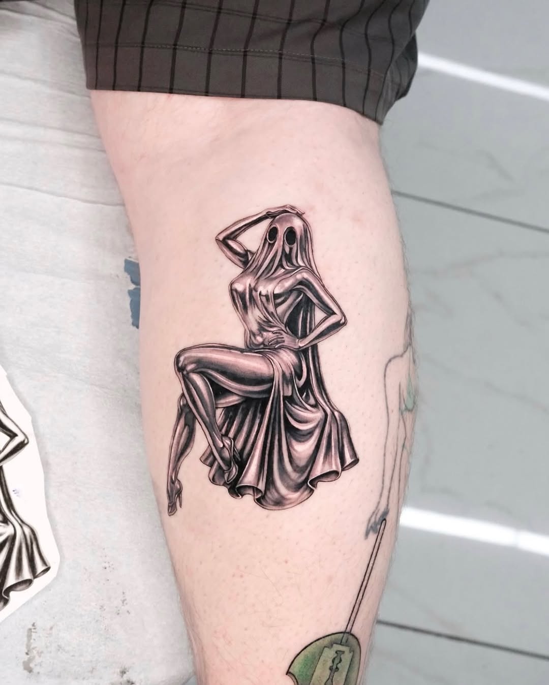 Tattoo by @vox_von_vader — illustrative, black_and_grey
