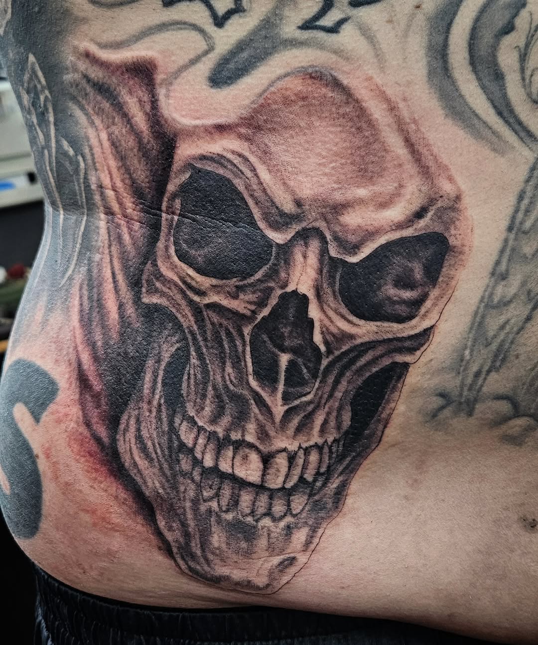Tattoo by @pin.poked_ β realism, black_and_grey