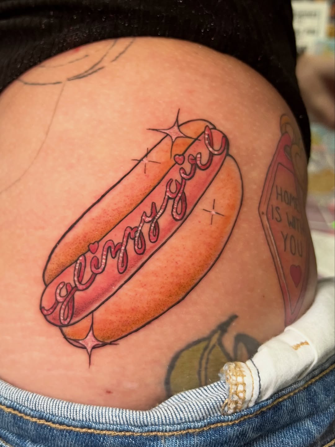 Tattoo by @tatts_n_ash โ lettering_script, new_school