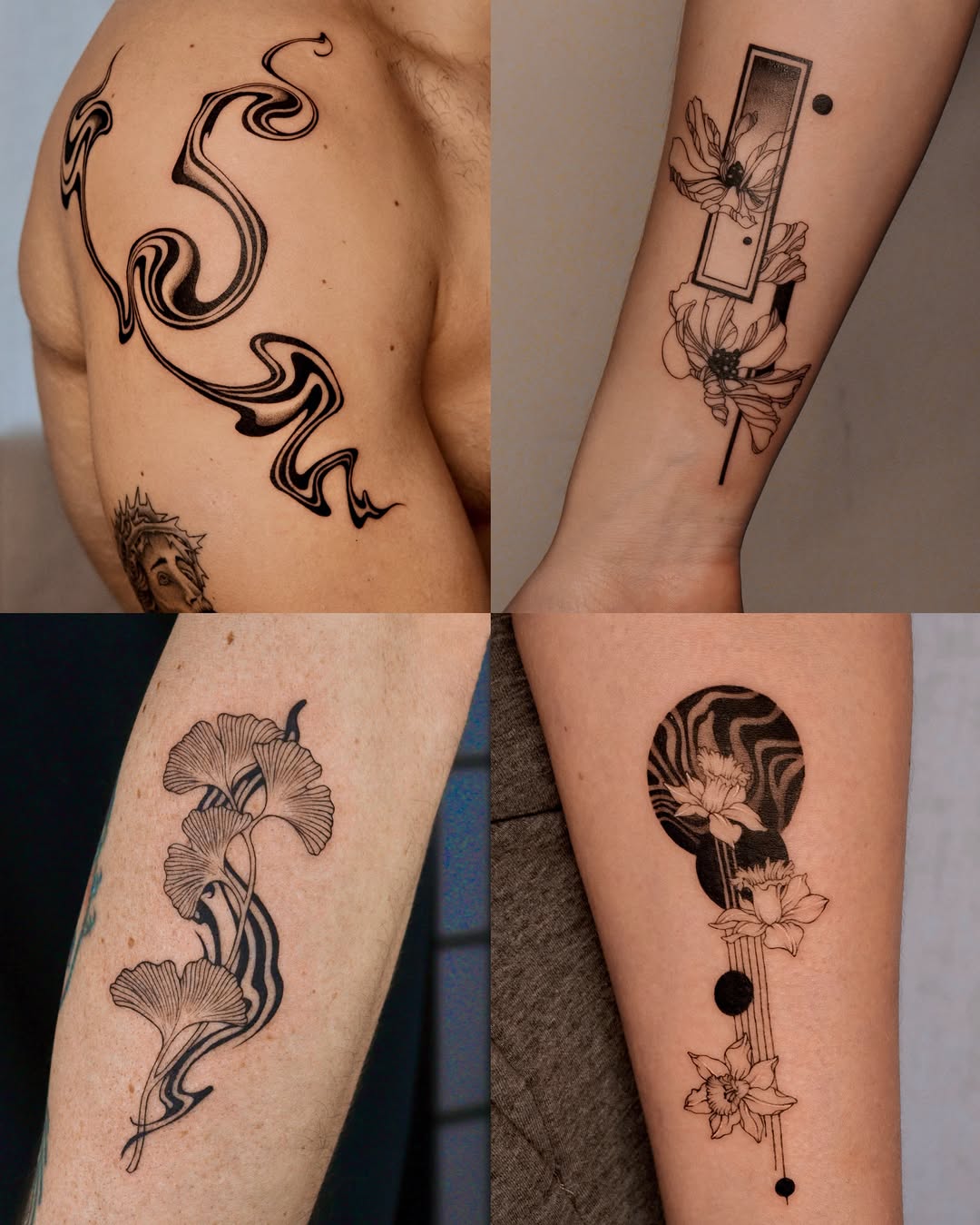 Tattoo by @you.tats — illustrative, blackwork