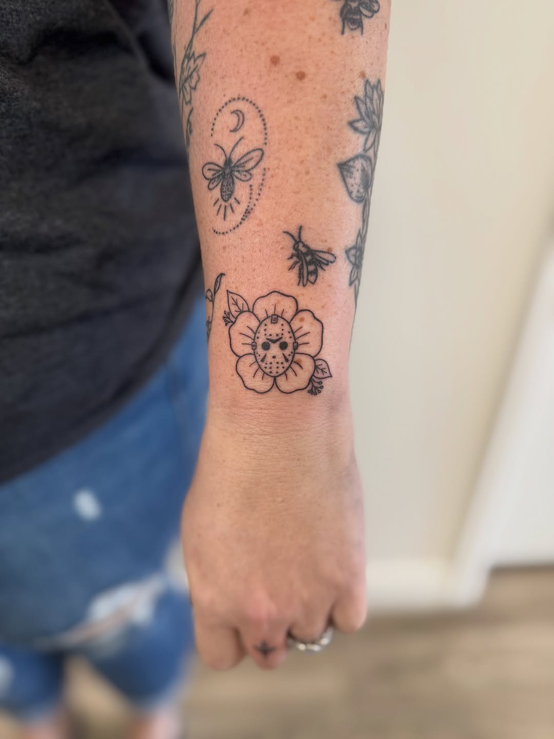 Tattoo by @pureblisstinytattoos — illustrative, black_and_grey