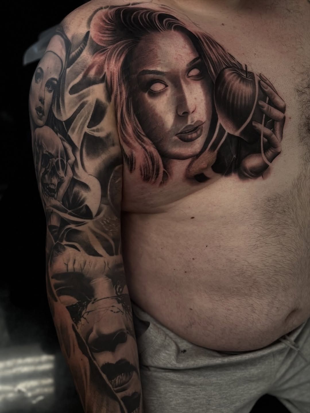 Tattoo by @angel_damiangg β realism, black_and_grey