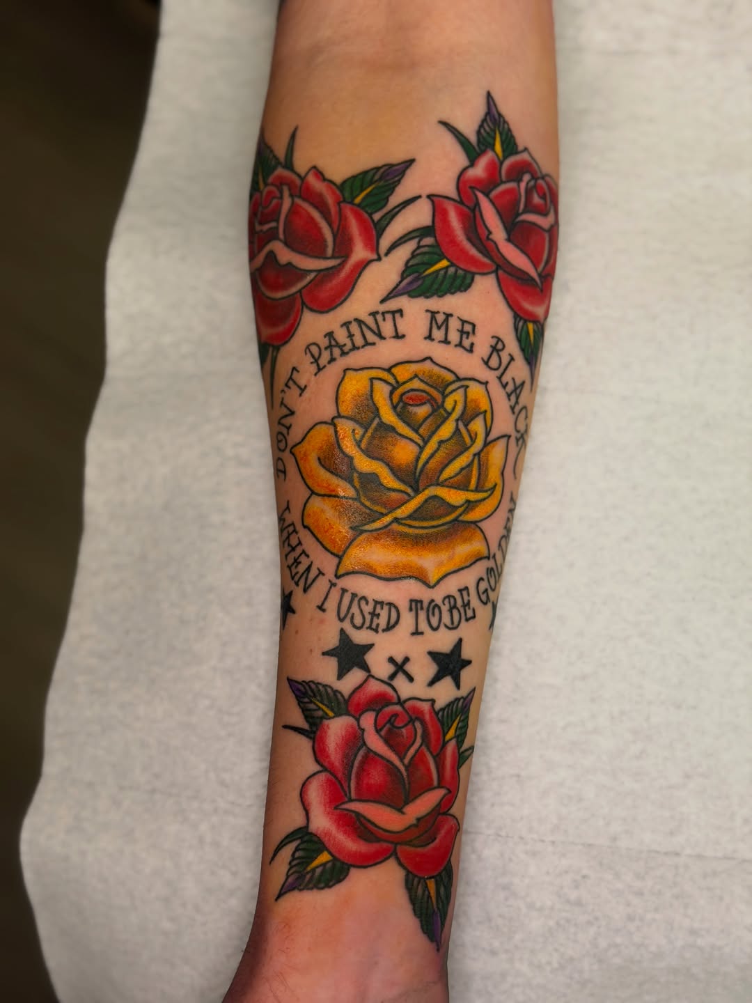 Tattoo by @josh_etch_tattoo — american_traditional, lettering_script