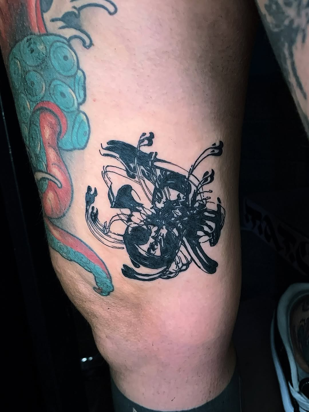 Tattoo by @cristytattoo — blackwork, trash_polka