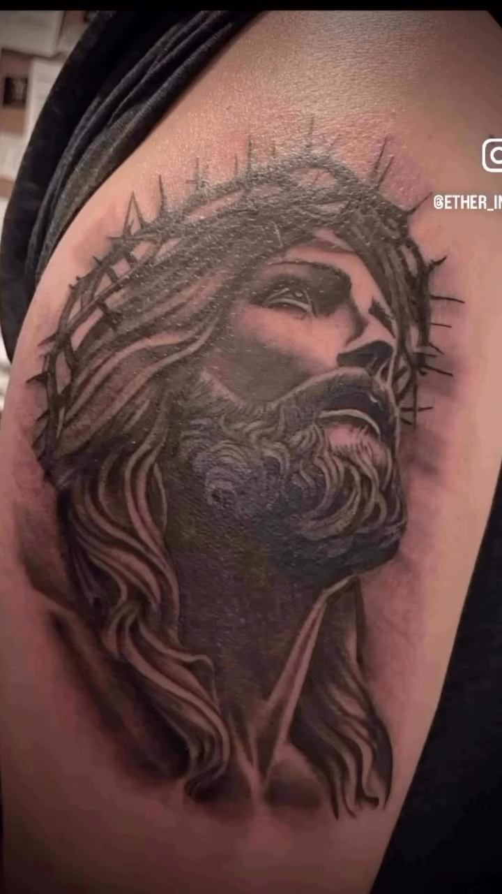 Tattoo by @ether_inc — black_and_grey, realism