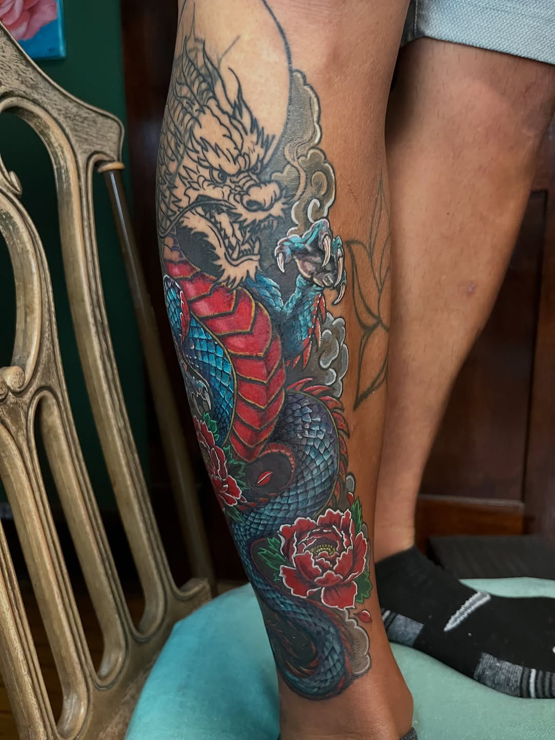 Tattoo by @inkbylennypaul — japanese_irezumi, black_and_grey