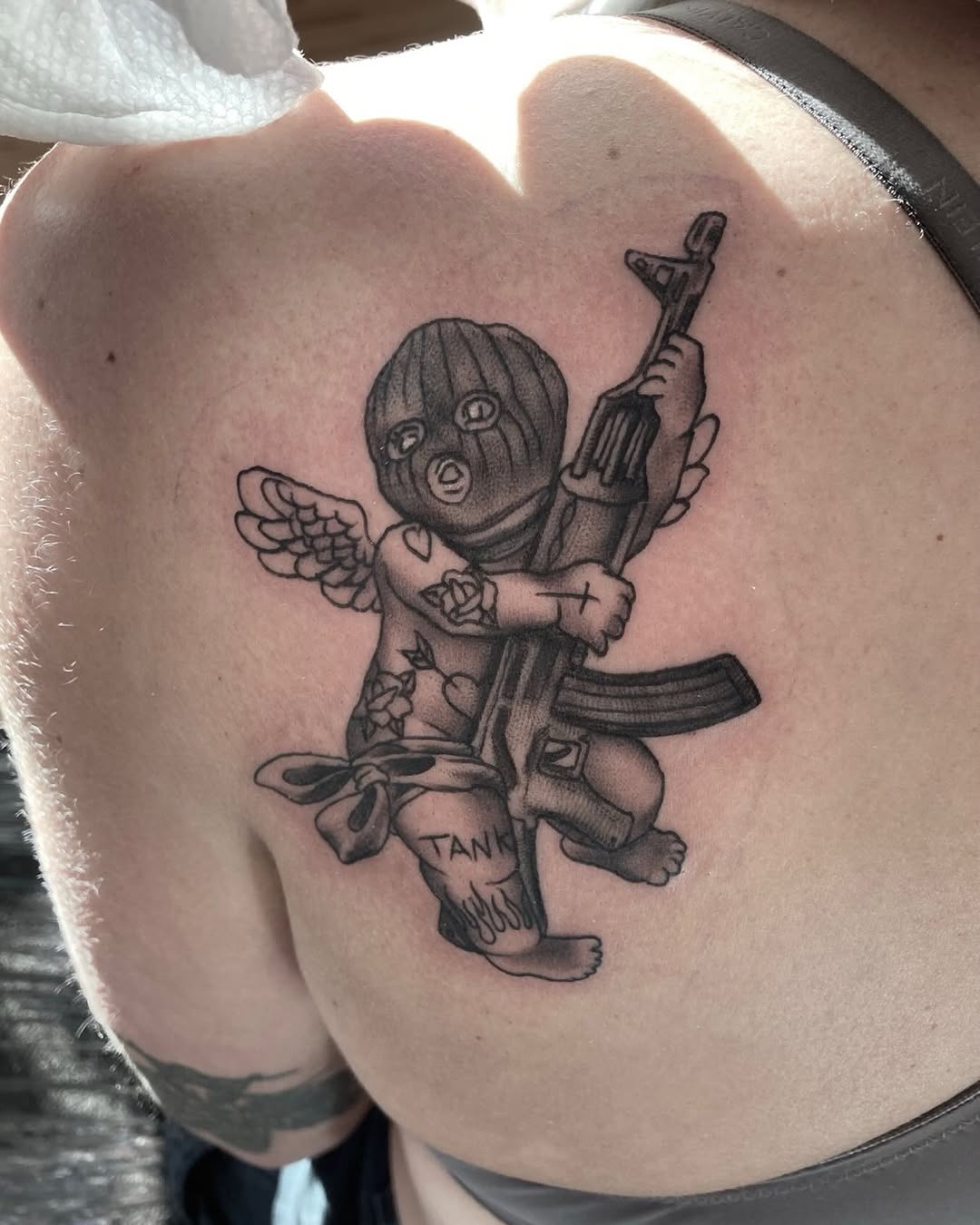 Tattoo by @jixonaic — illustrative, black_and_grey