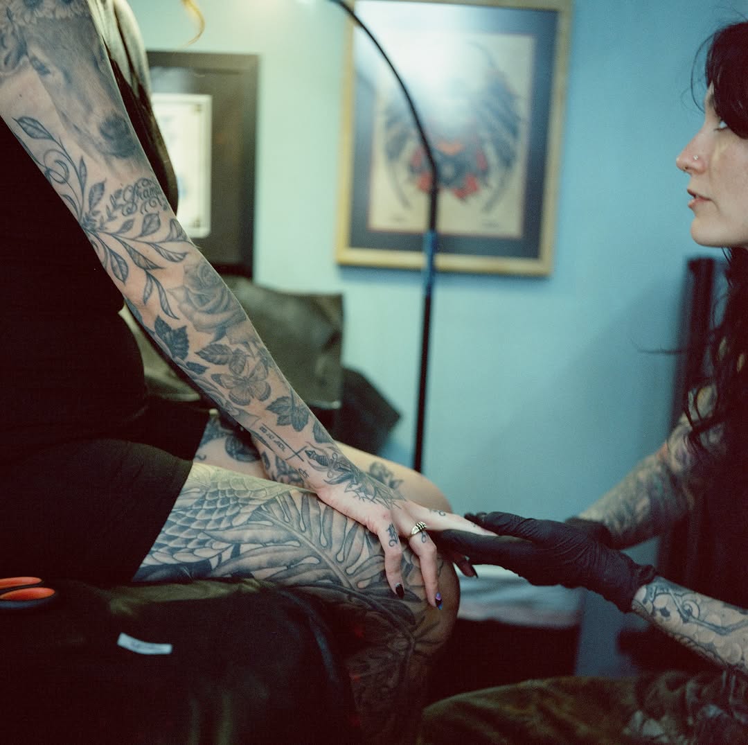 Tattoo by @kaylartattoos — black_and_grey, illustrative