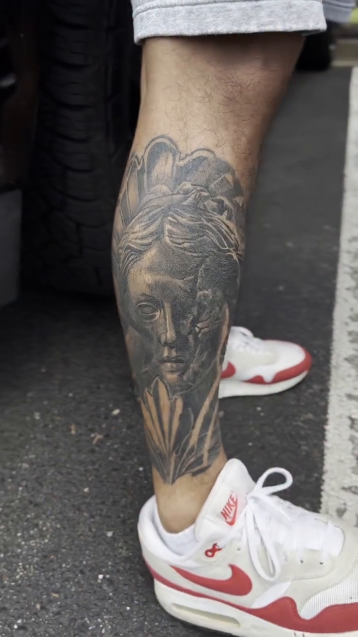 Tattoo by @baponeink — black_and_grey, realism