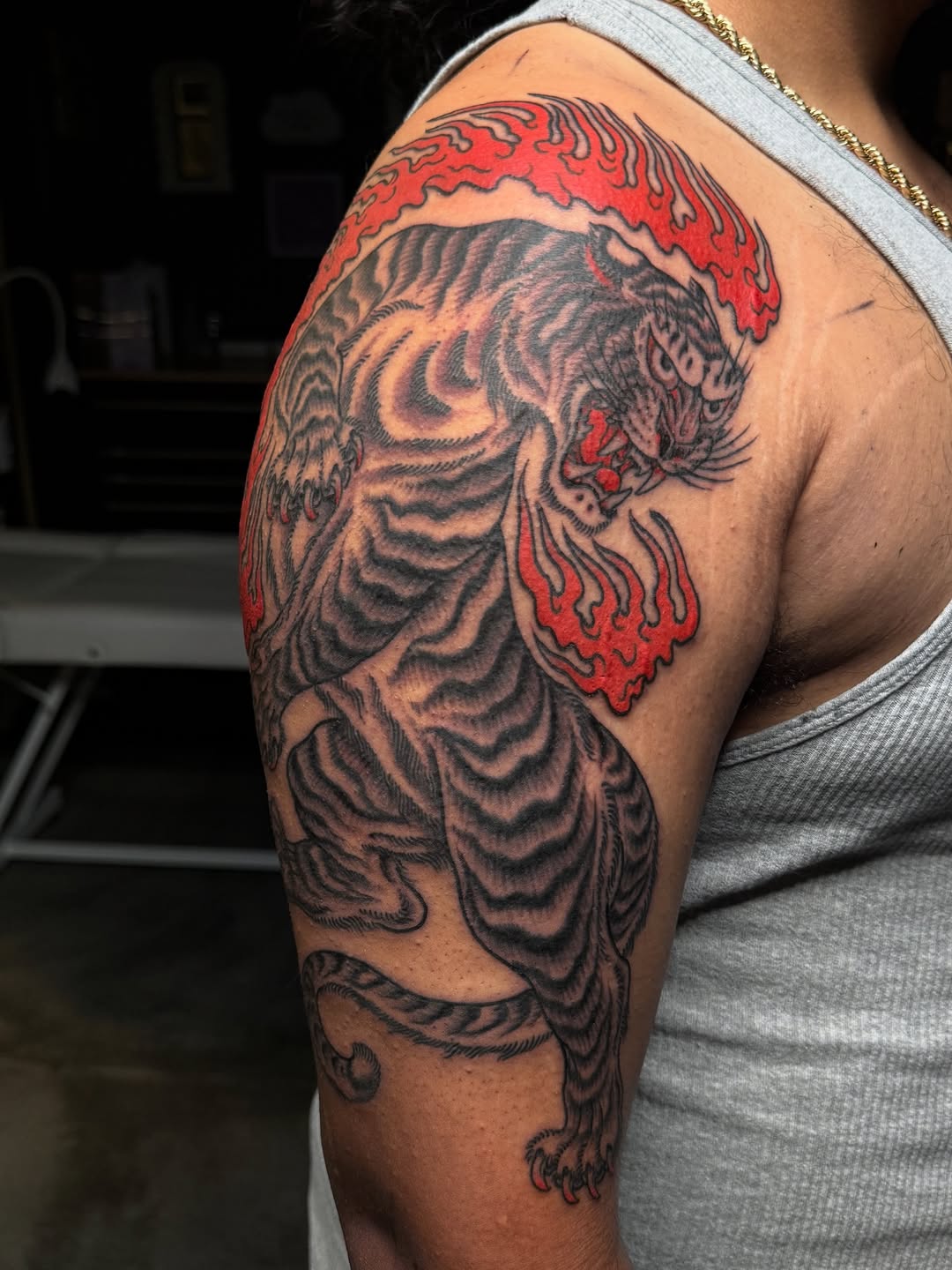 Tattoo by @connalcreates — japanese_irezumi, black_and_grey