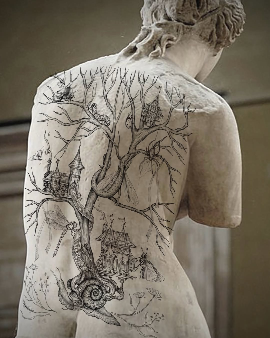 Tattoo by @sunpersimmon.tattoo — illustrative, black_and_grey