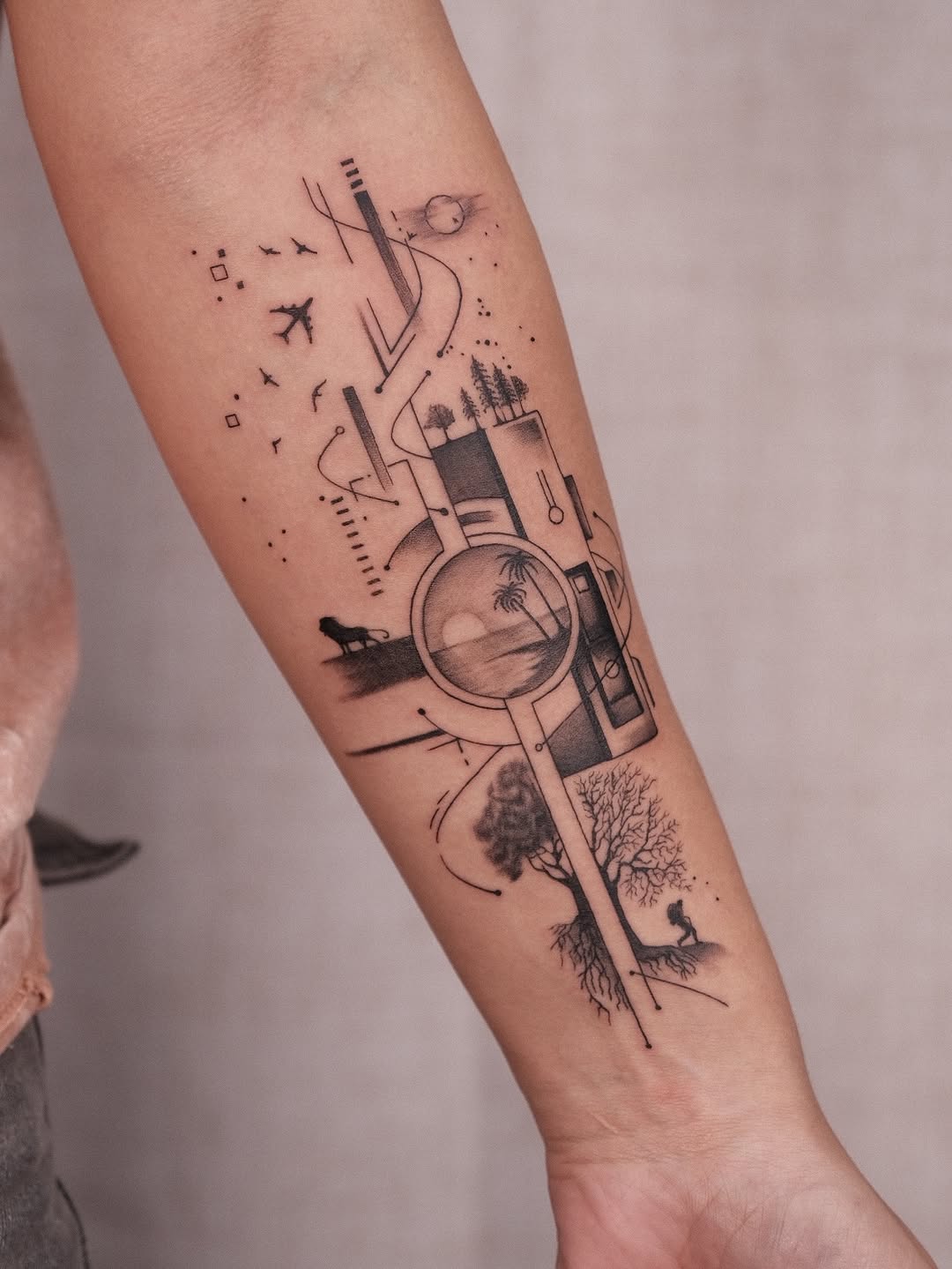 Tattoo by @houstontattooartist_goldenk โ geometric, black_and_grey