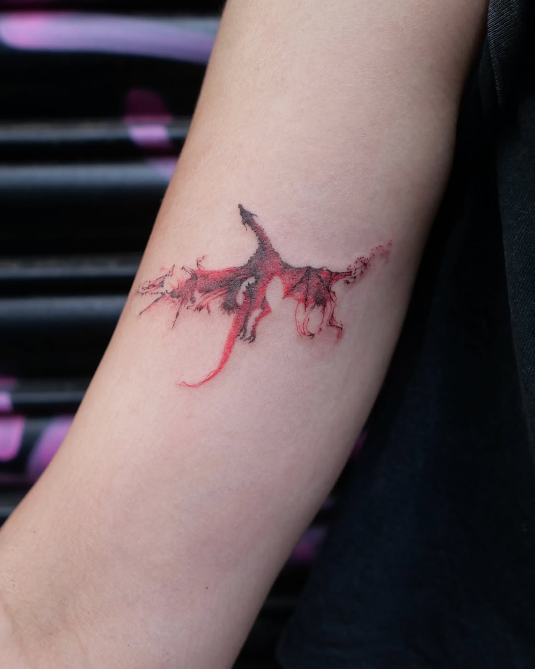 Tattoo by @dowha.tt — trash_polka, watercolor