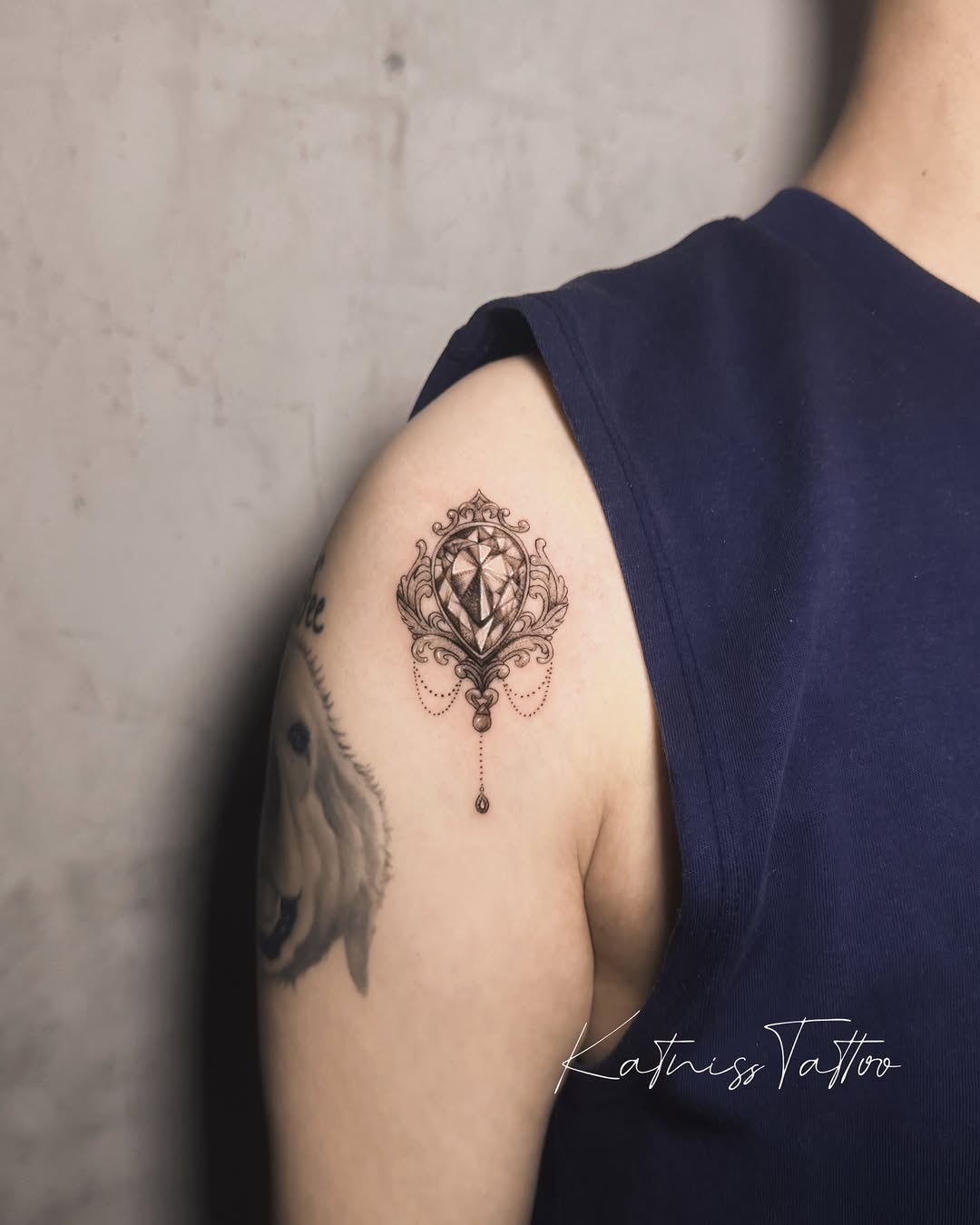 Tattoo by @circletattoo.katniss — illustrative, ornamental