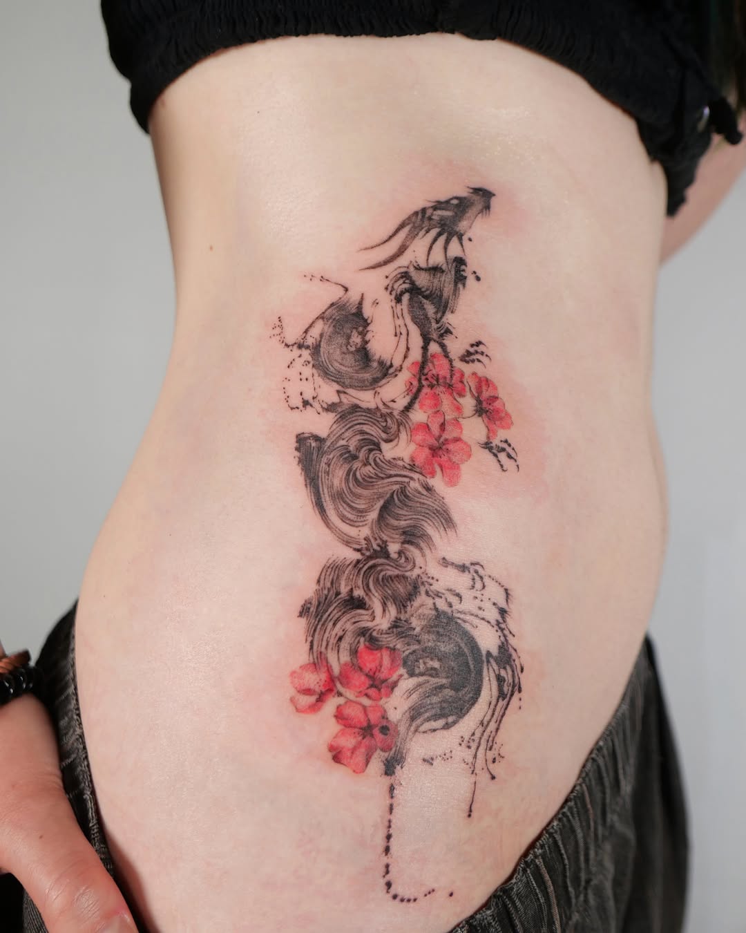 Tattoo by @dowha.tt — japanese_irezumi, watercolor