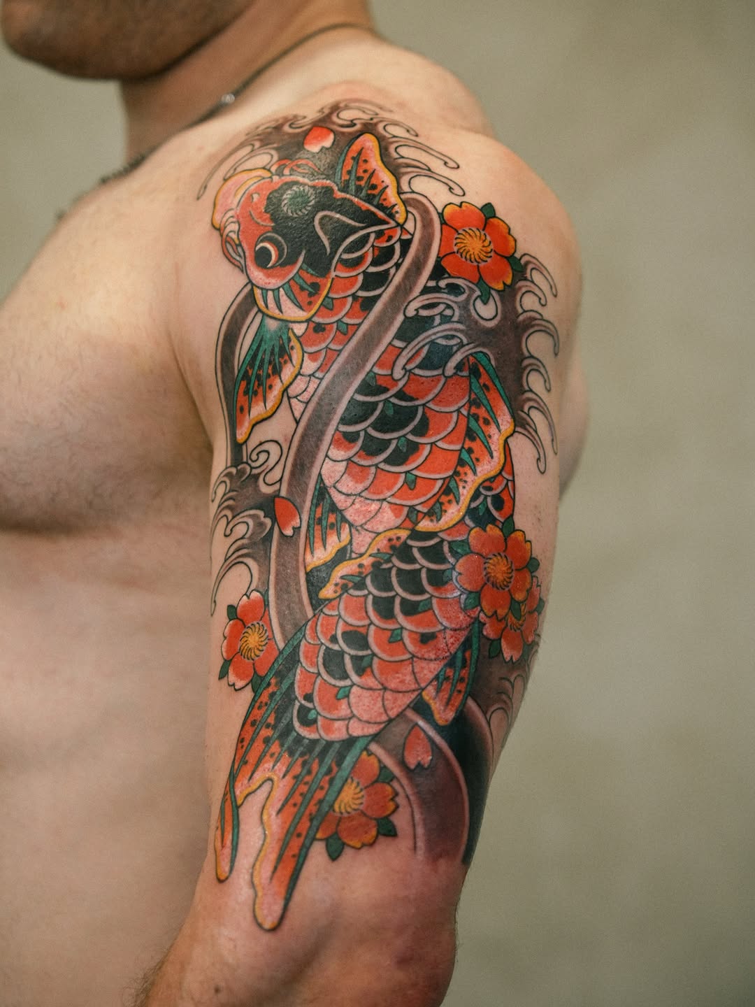 Tattoo by @mkamtattoo — japanese_irezumi, black_and_grey