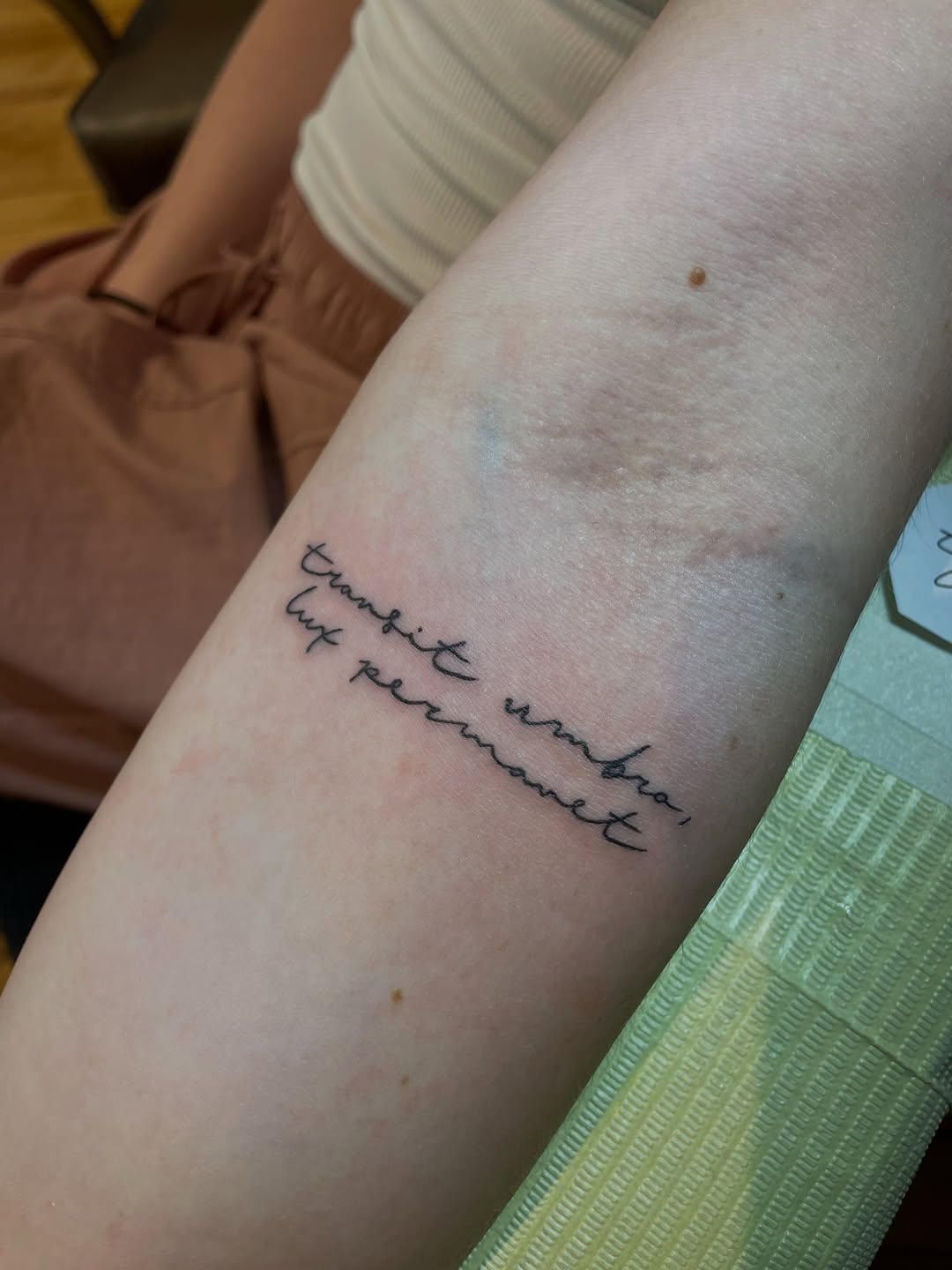 Tattoo by @lakethetattooer — lettering_script, fine_line