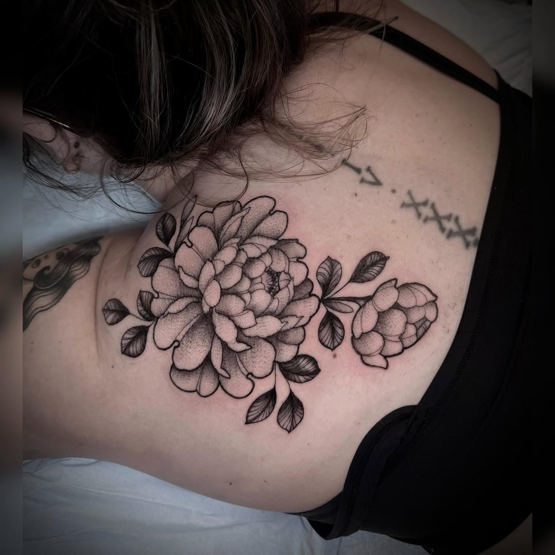 Tattoo by @alyssaquick__ — black_and_grey, illustrative