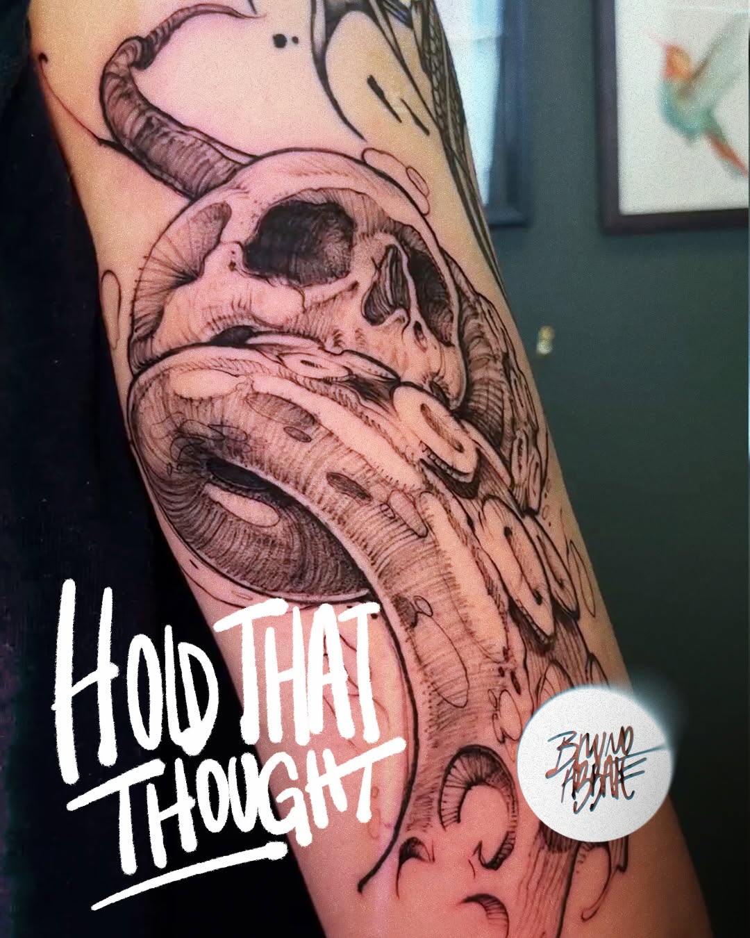Tattoo by @brunoabbate.art — illustrative, lettering_script
