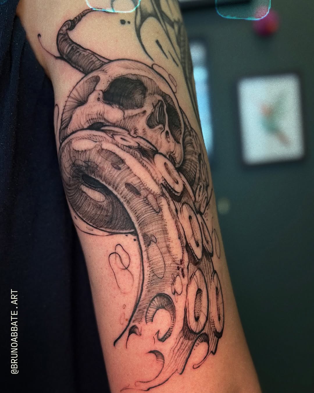 Tattoo by @brunoabbate.art — illustrative, black_and_grey
