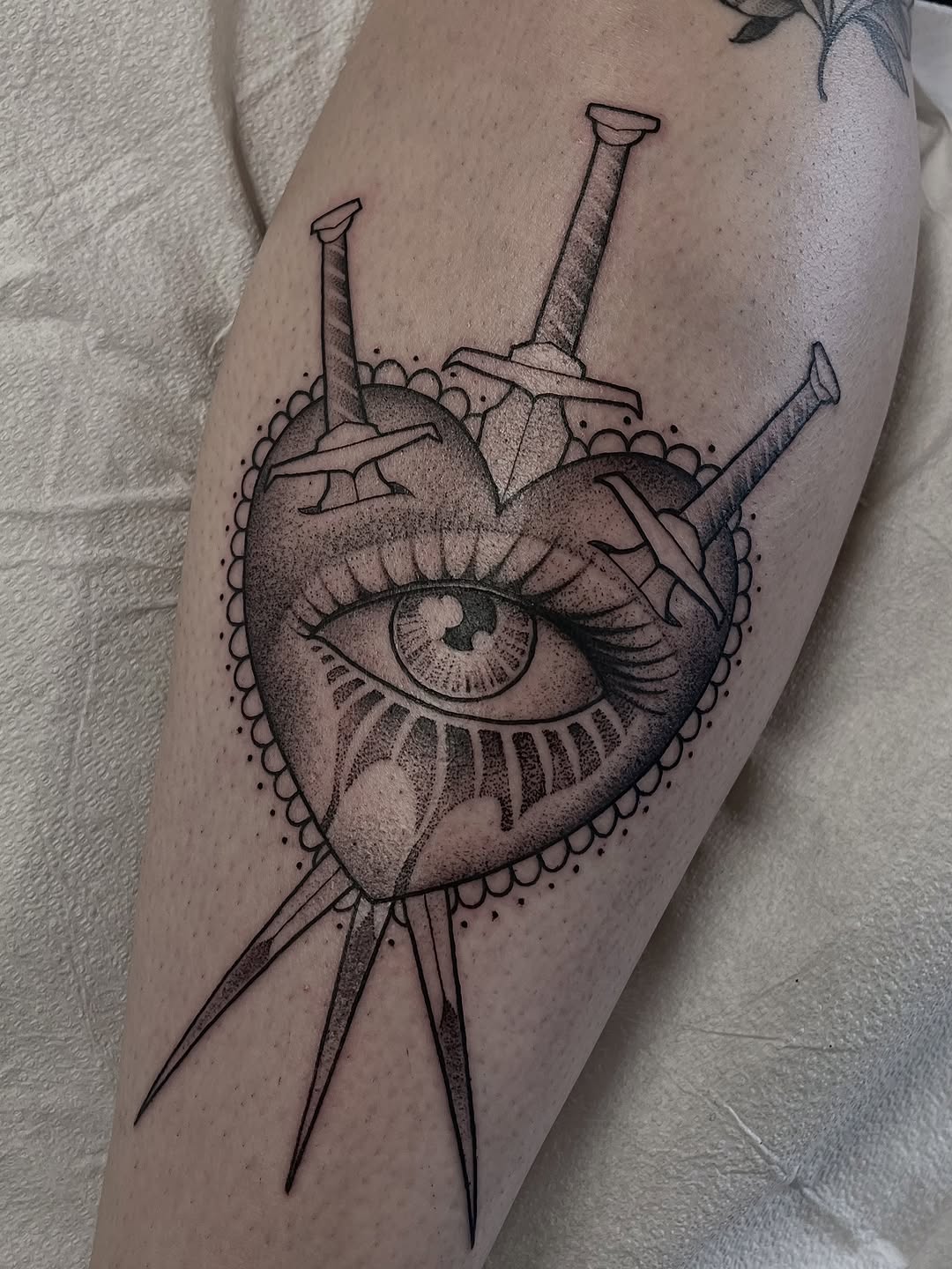 Tattoo by @cameron.morris.tattoo — black_and_grey, dotwork