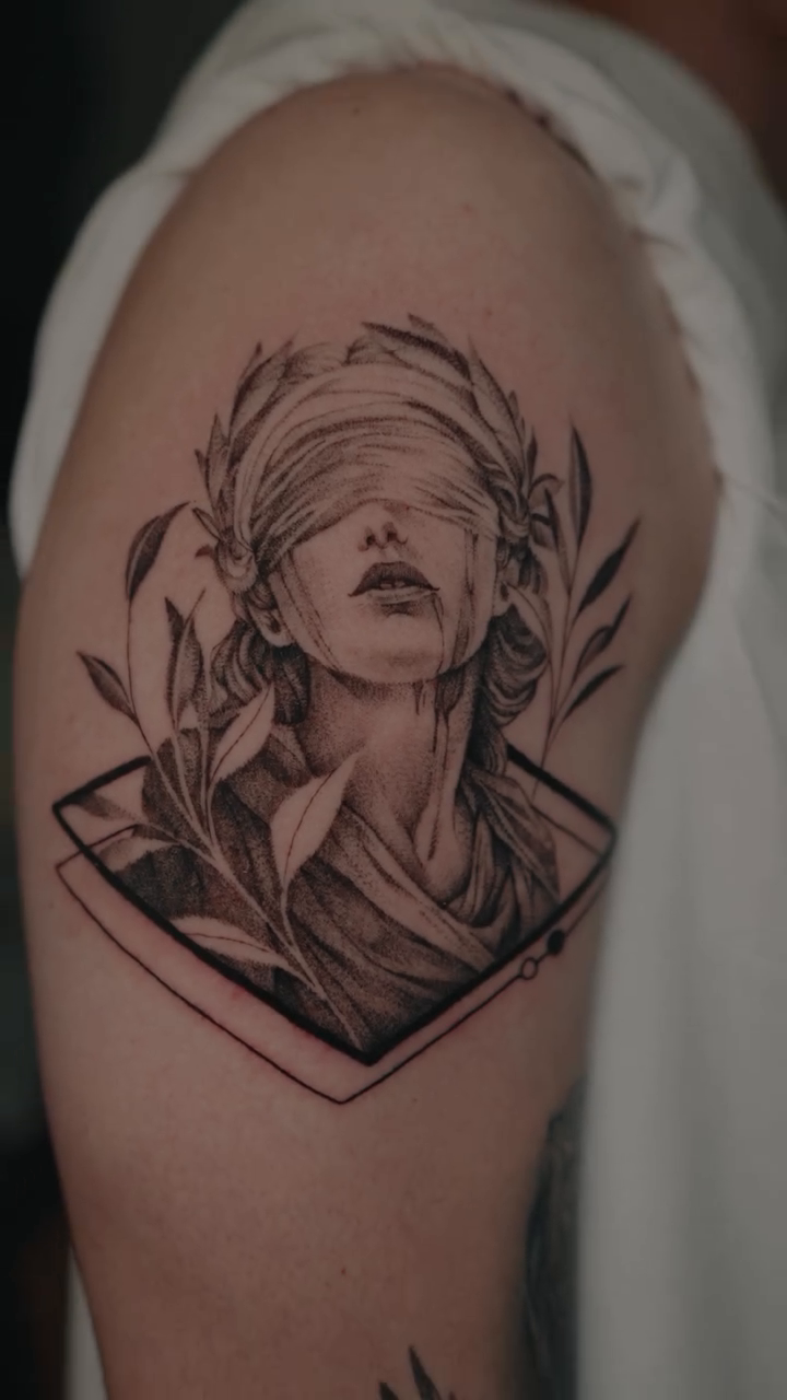 Tattoo by @wispytats — black_and_grey, illustrative