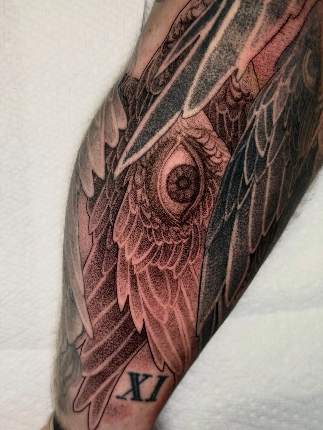 Tattoo by @dumbpeach.jpg — black_and_grey, dotwork