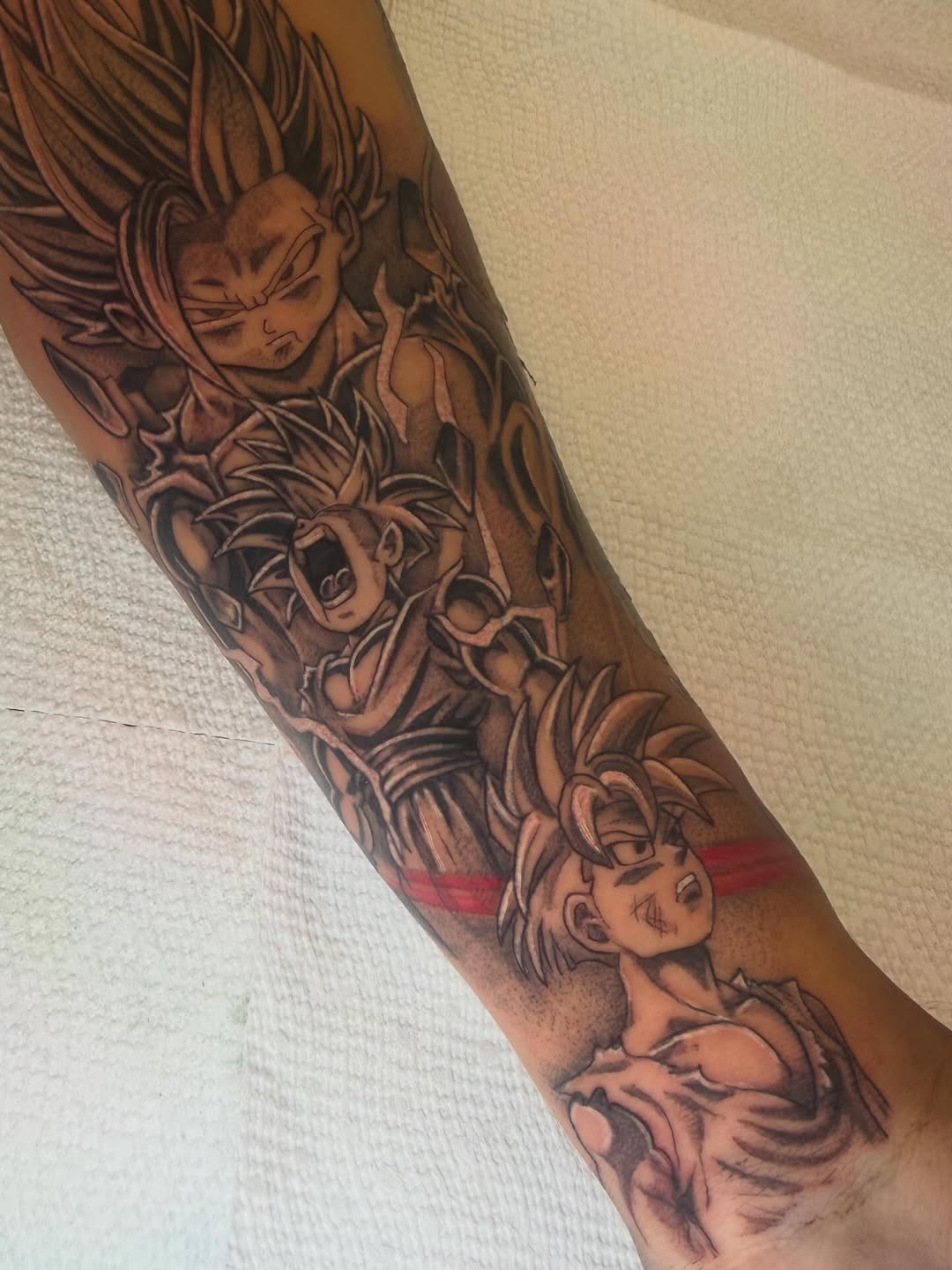 Tattoo by @hatchetfoot_art — anime, black_and_grey
