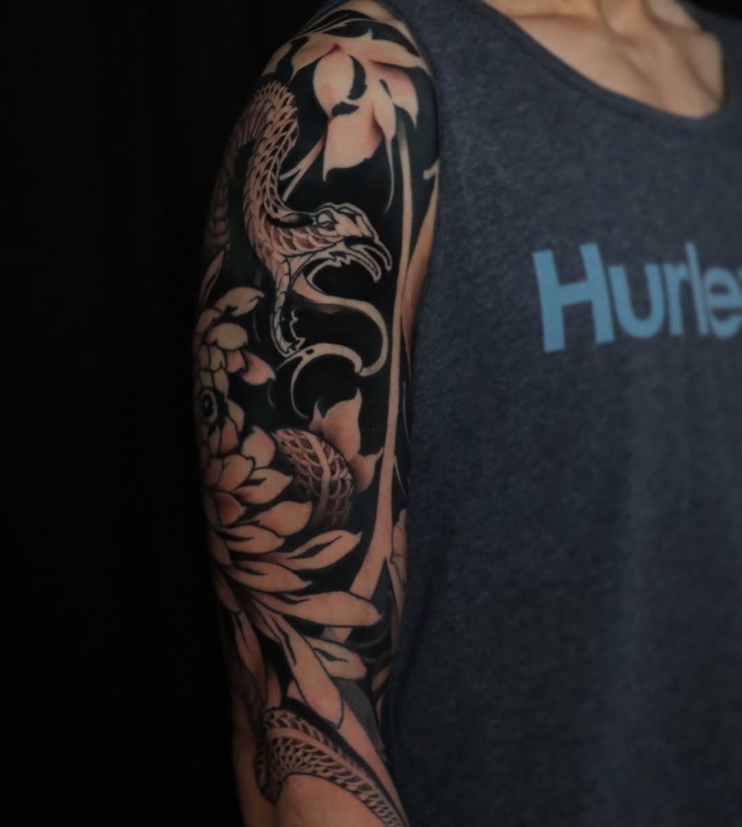 Tattoo by @weekstattoo — japanese_irezumi, black_and_grey