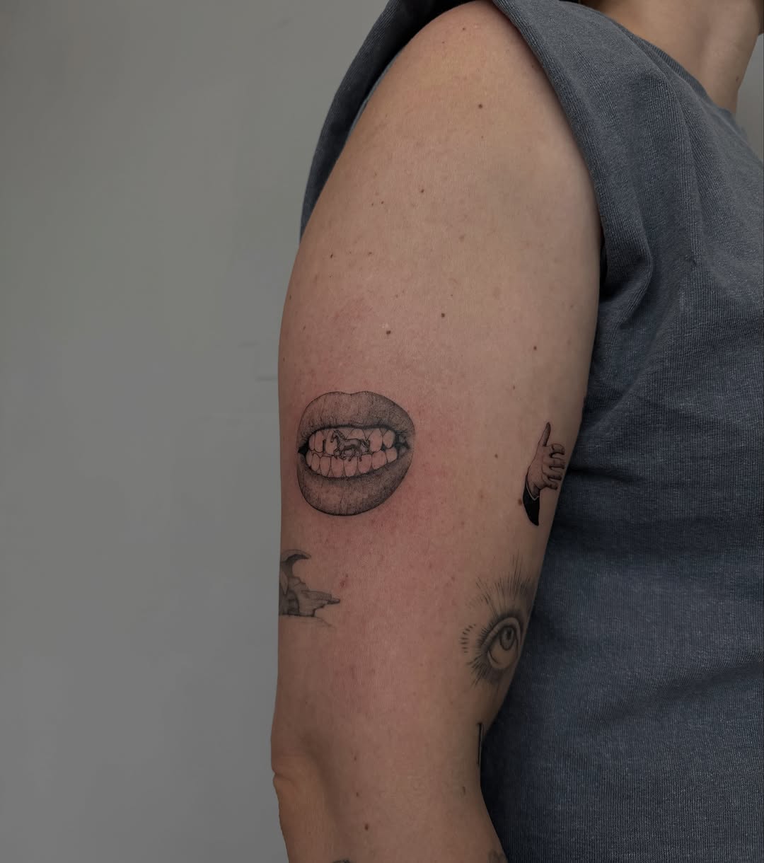 Tattoo by @andyoutattoo — illustrative, black_and_grey