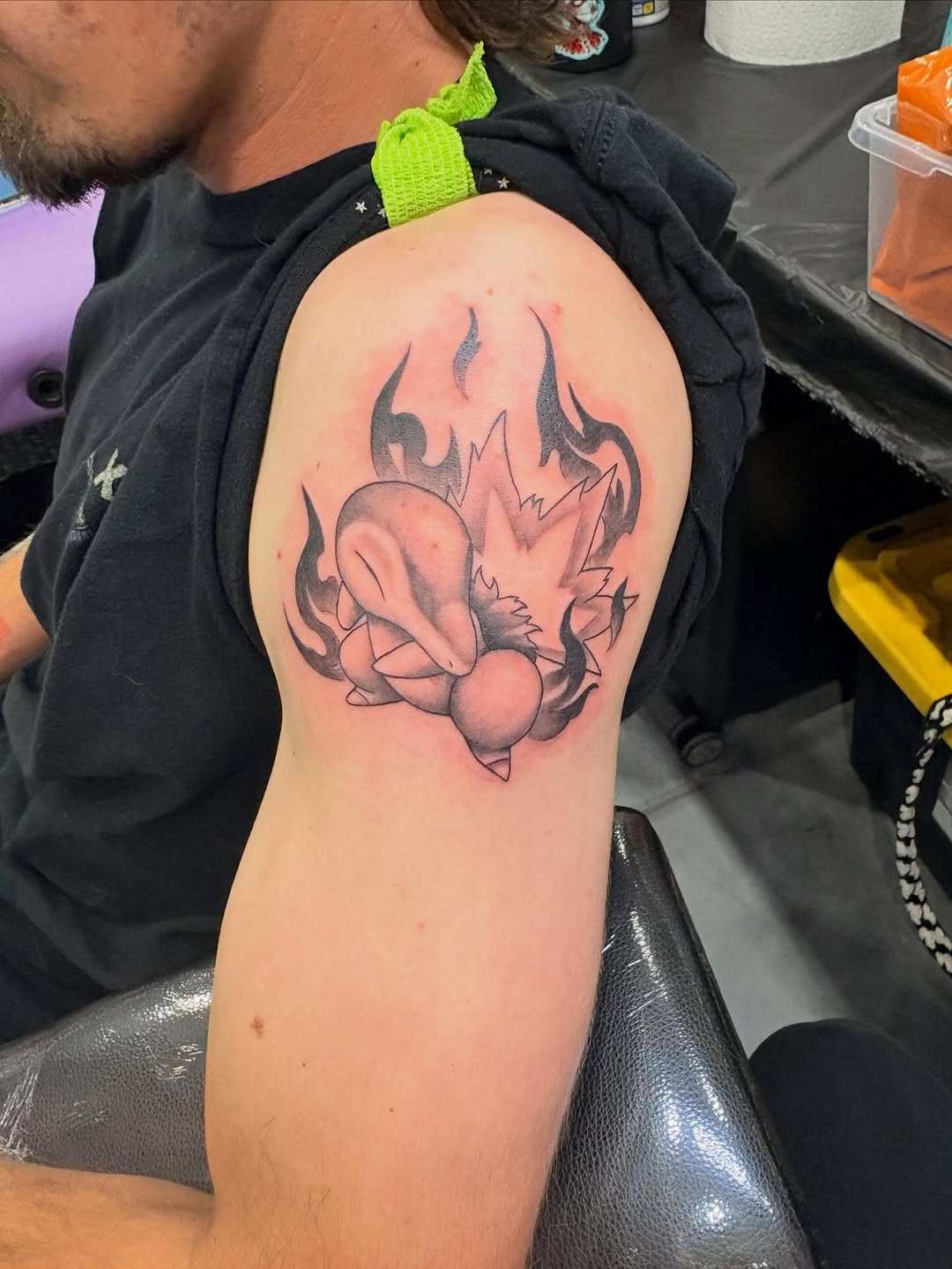 Tattoo by @jaydastarrtattoos — illustrative, black_and_grey
