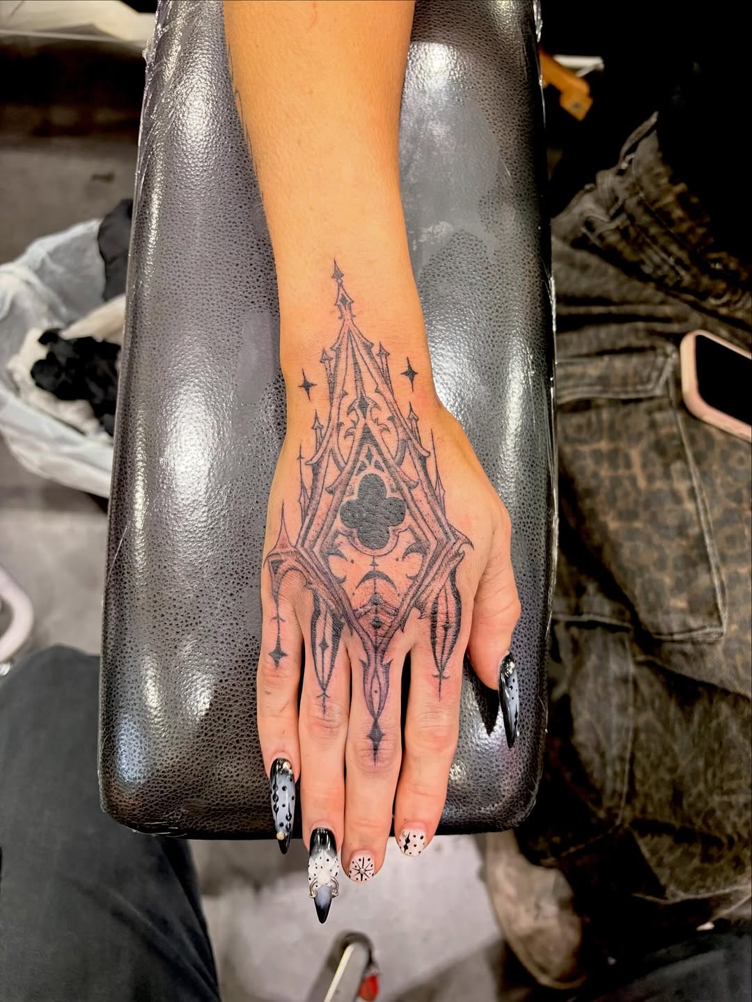 Tattoo by @jaydastarrtattoos — blackwork, ornamental