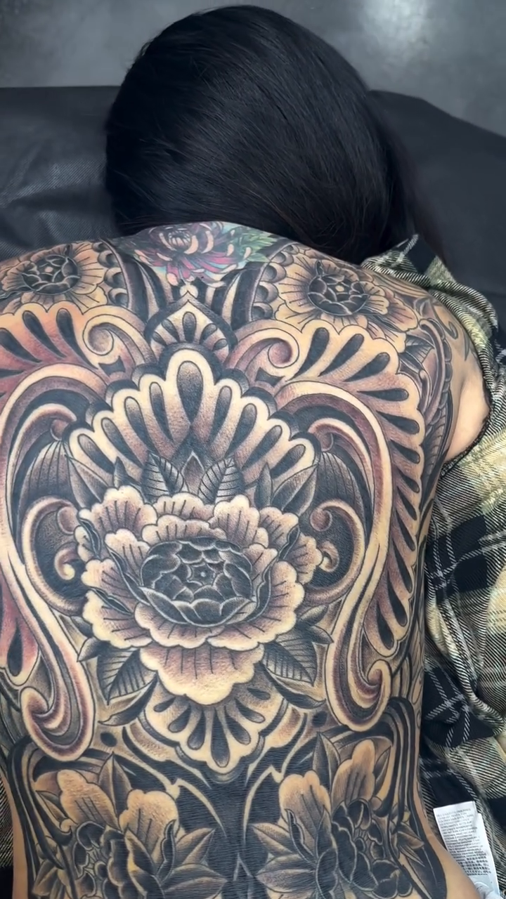 Tattoo by @steviegrandlegacy β japanese_irezumi, black_and_grey