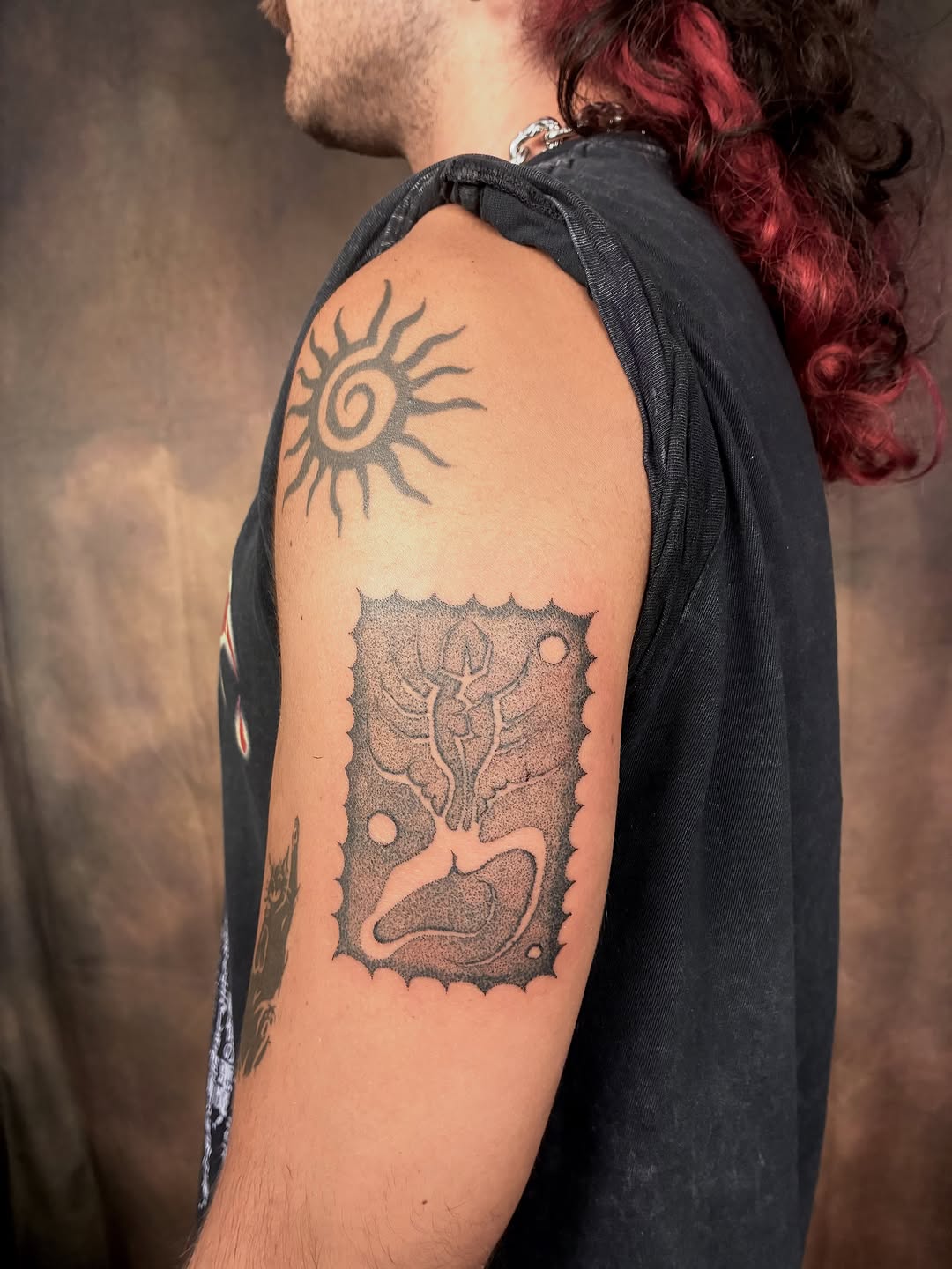 Tattoo by @geisha_ocelotl — dotwork, blackwork