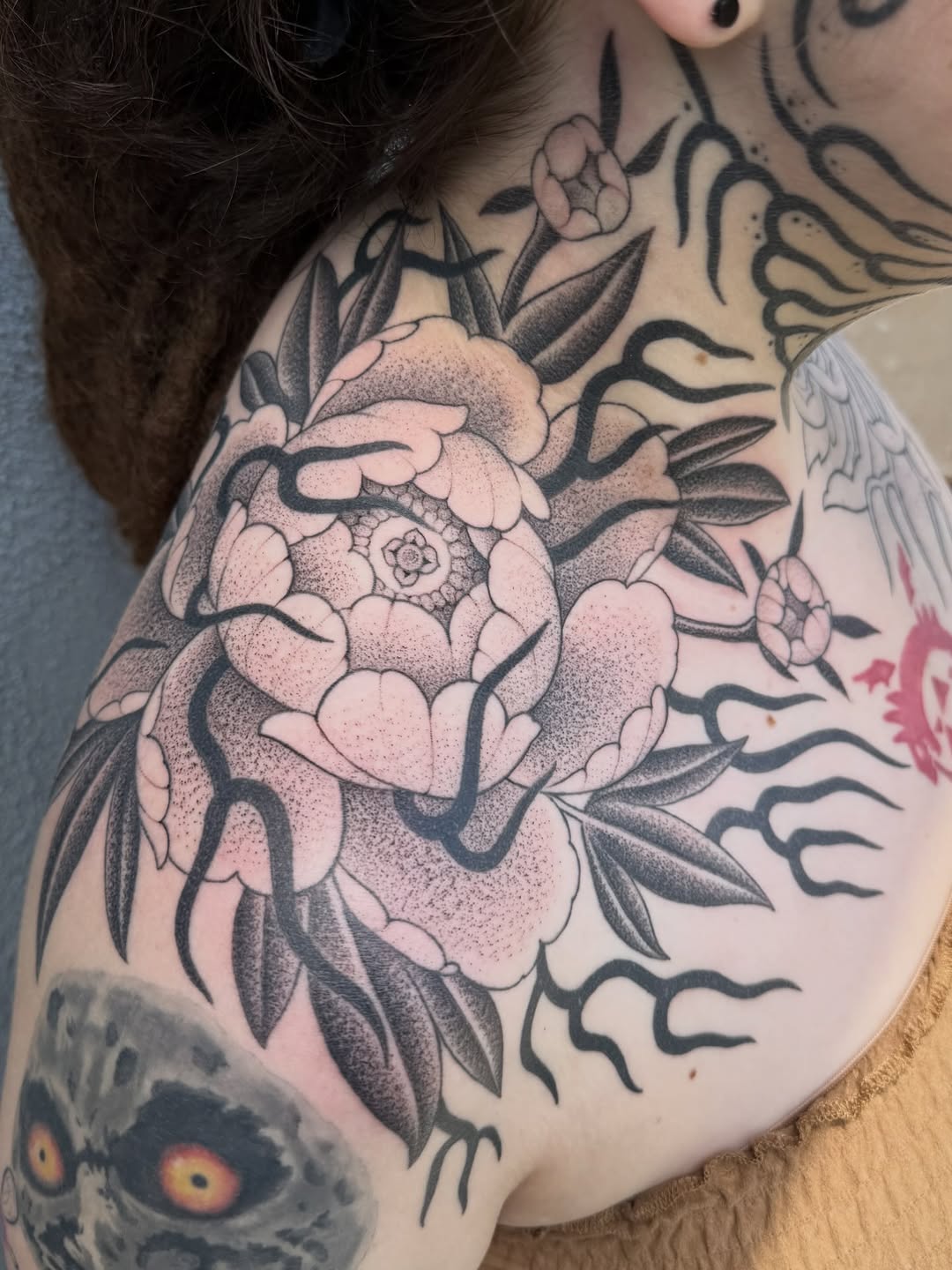 Tattoo by @michaelvillalobostattoo — dotwork, black_and_grey