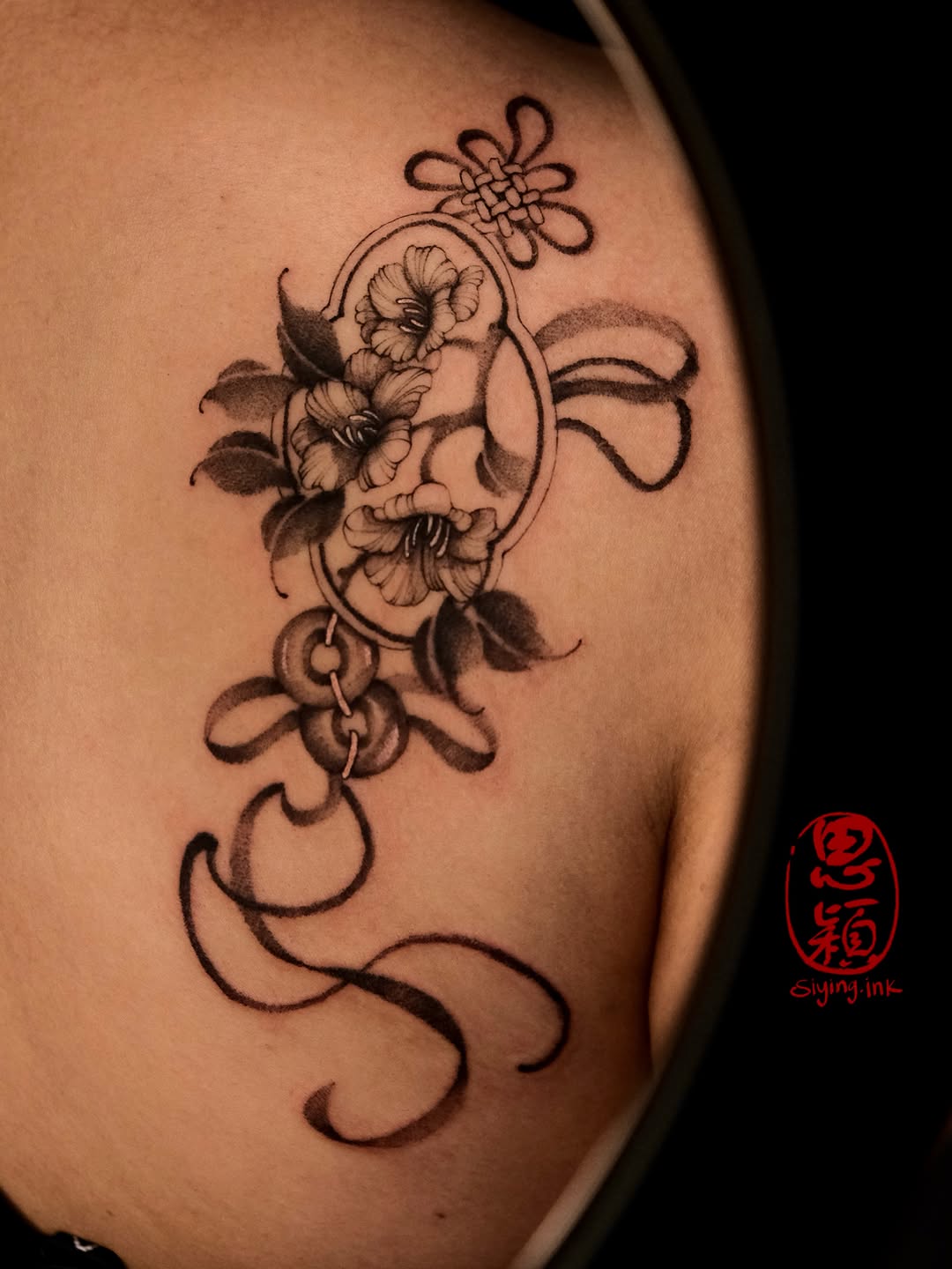 Tattoo by @siying.ink โ illustrative, black_and_grey
