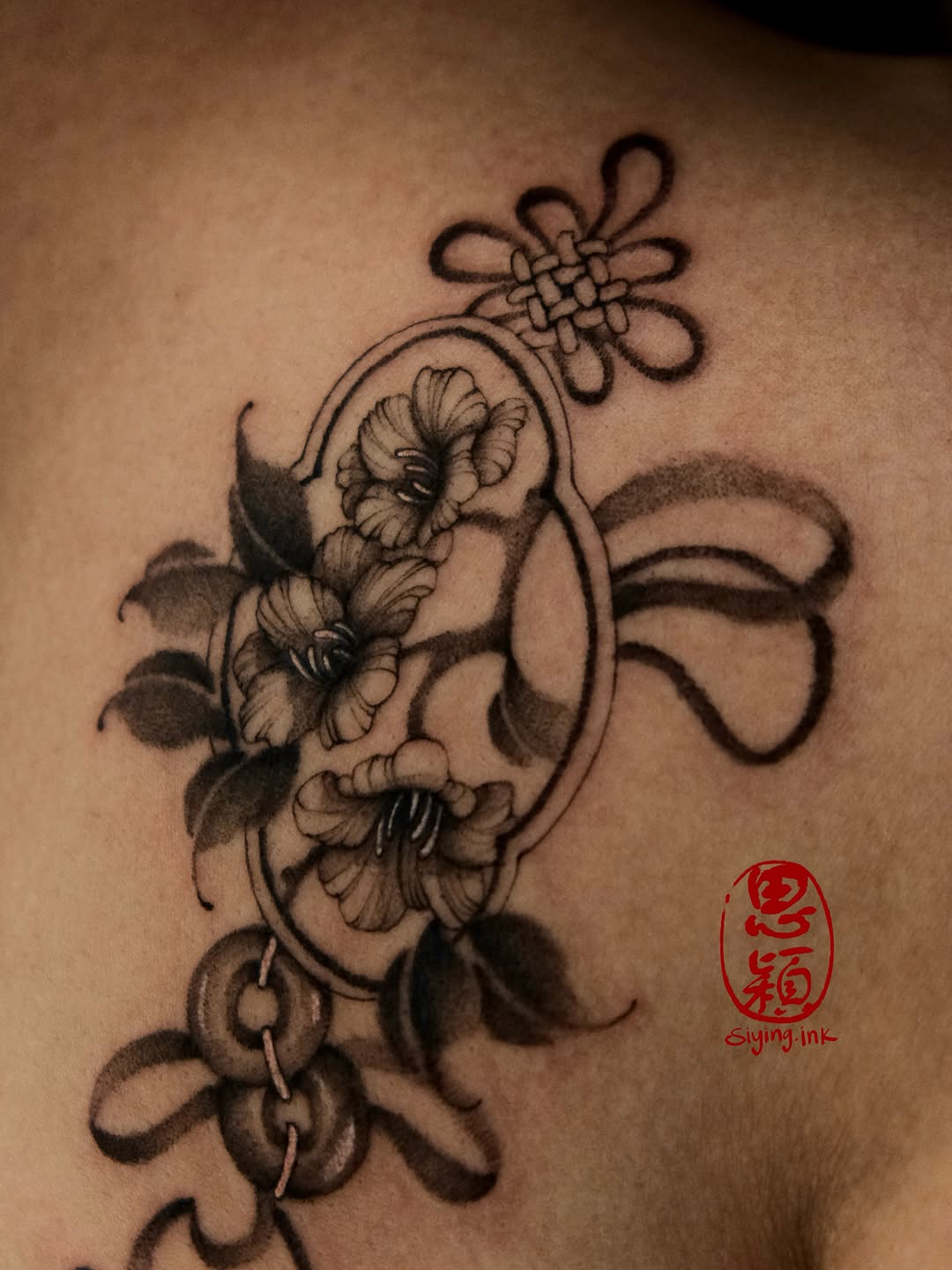 Tattoo by @siying.ink โ illustrative, black_and_grey