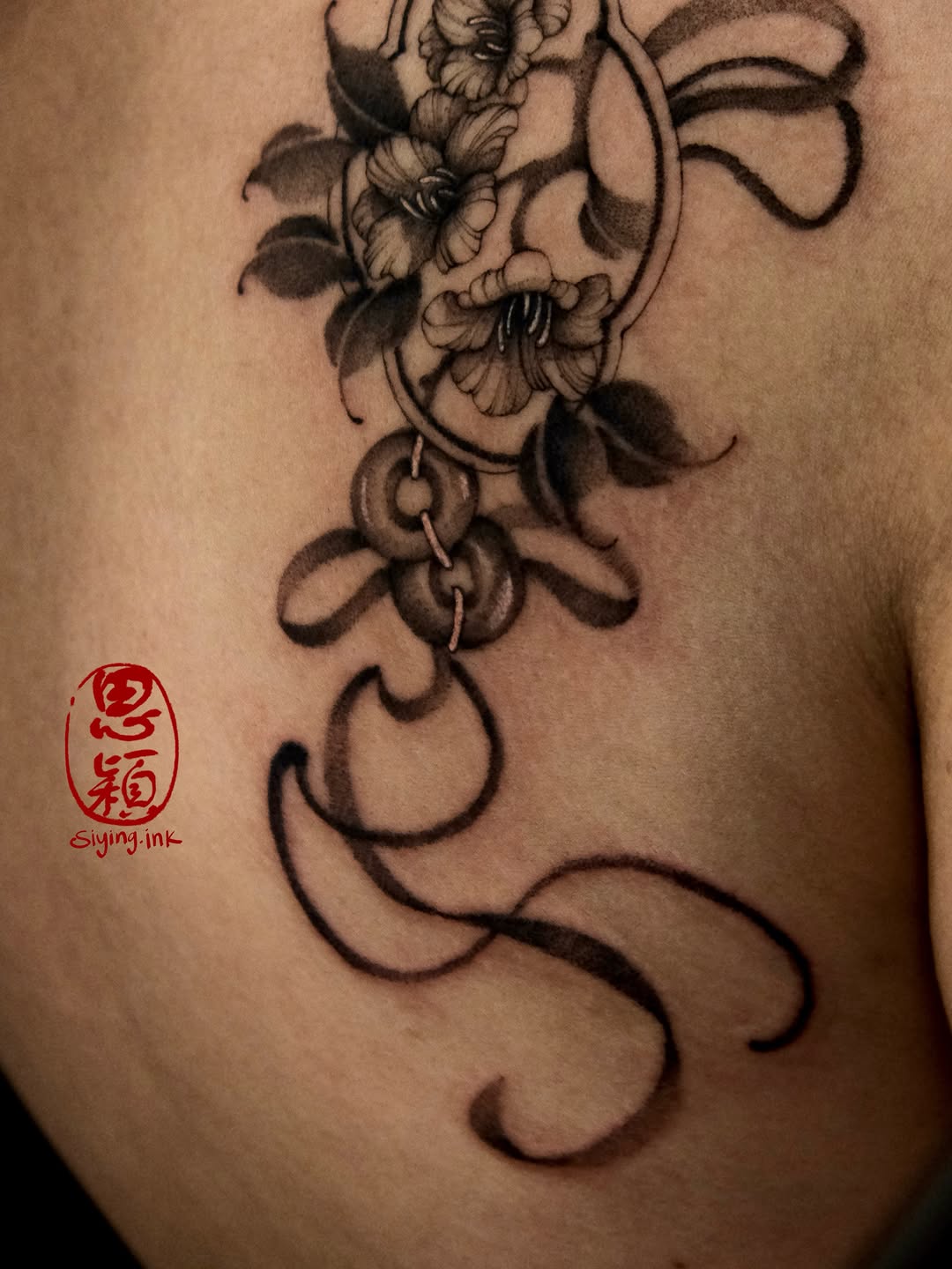 Tattoo by @siying.ink โ illustrative, black_and_grey