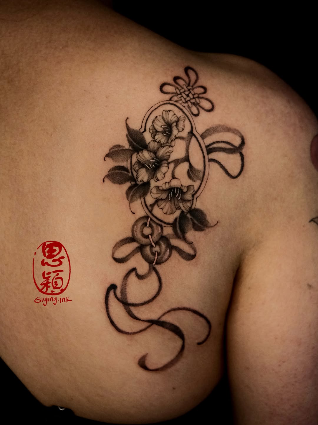 Tattoo by @siying.ink โ illustrative, black_and_grey