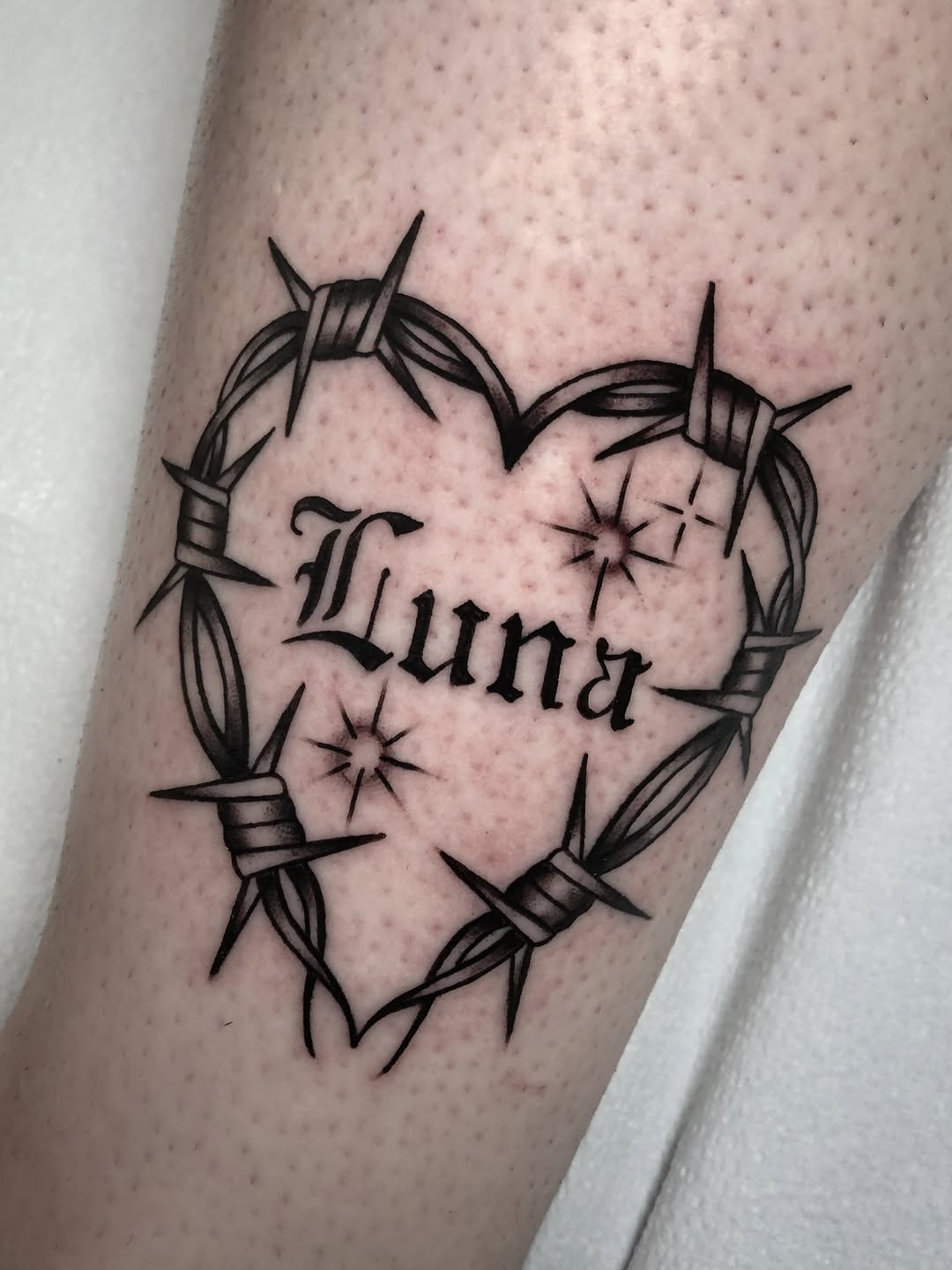 Tattoo by @angelwesttattoo — lettering_script, blackwork