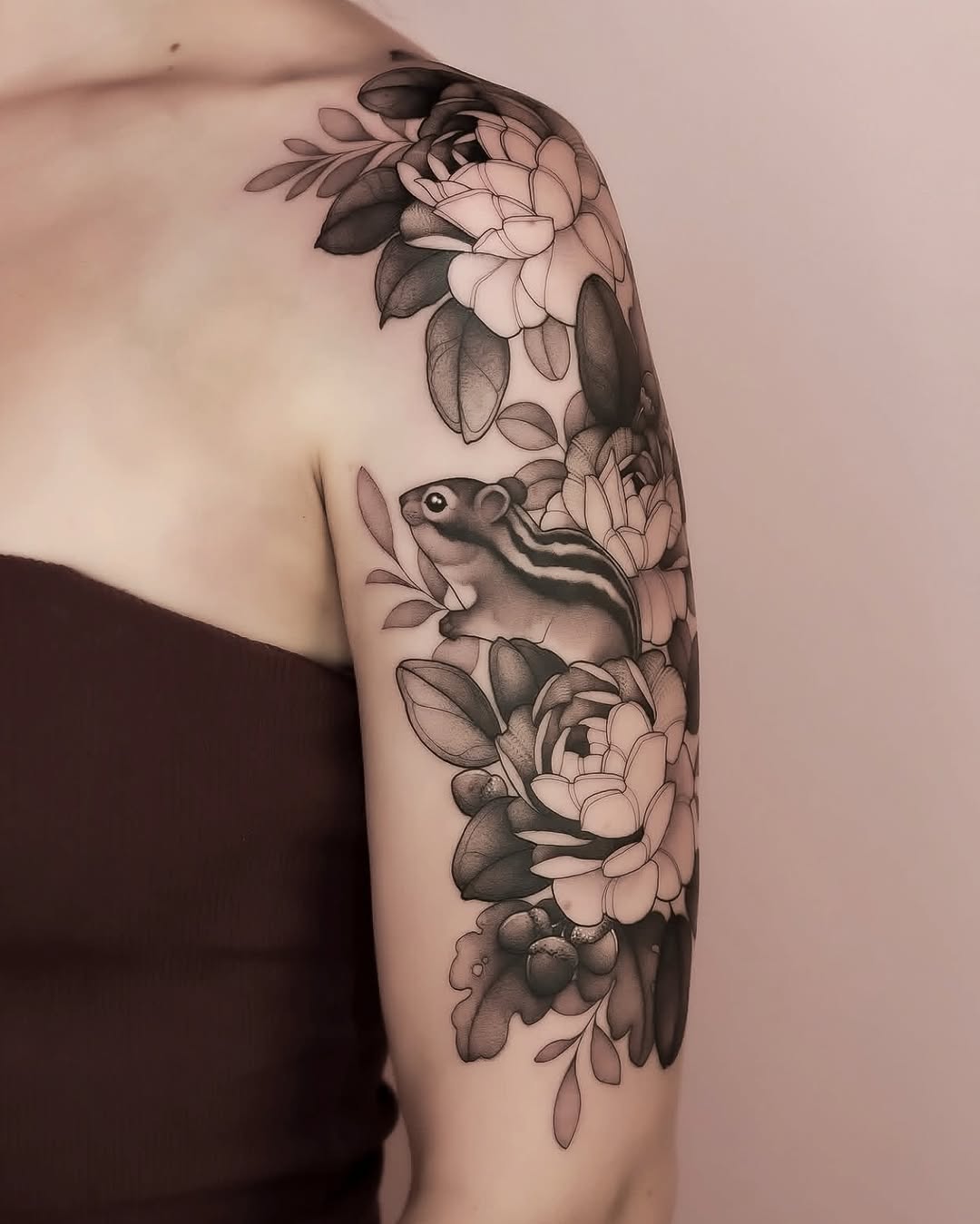 Tattoo by @jennaleeshaaktattoo — realism, black_and_grey