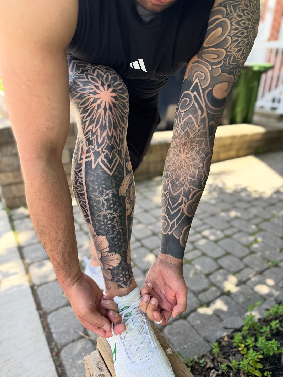 Tattoo by @fleur.tattoos — geometric, black_and_grey