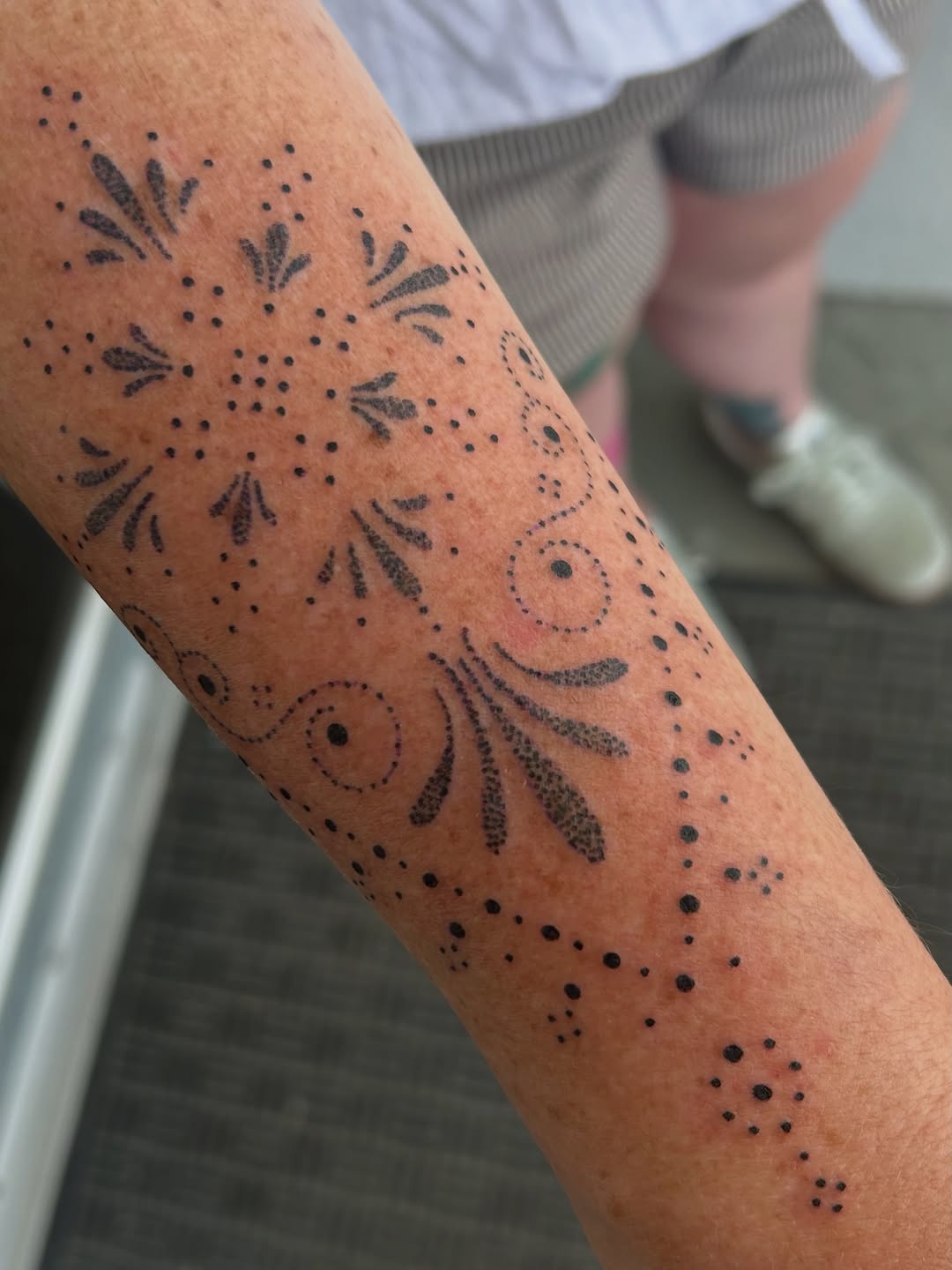 Tattoo by @stabbing_strawberries โ dotwork, ornamental