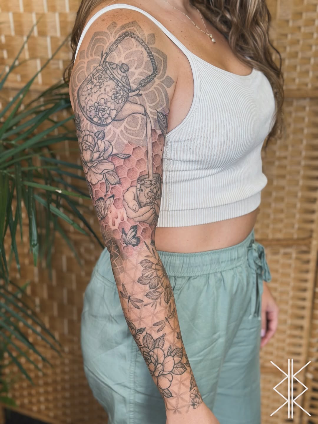 Tattoo by @wafflesworth — black_and_grey, geometric