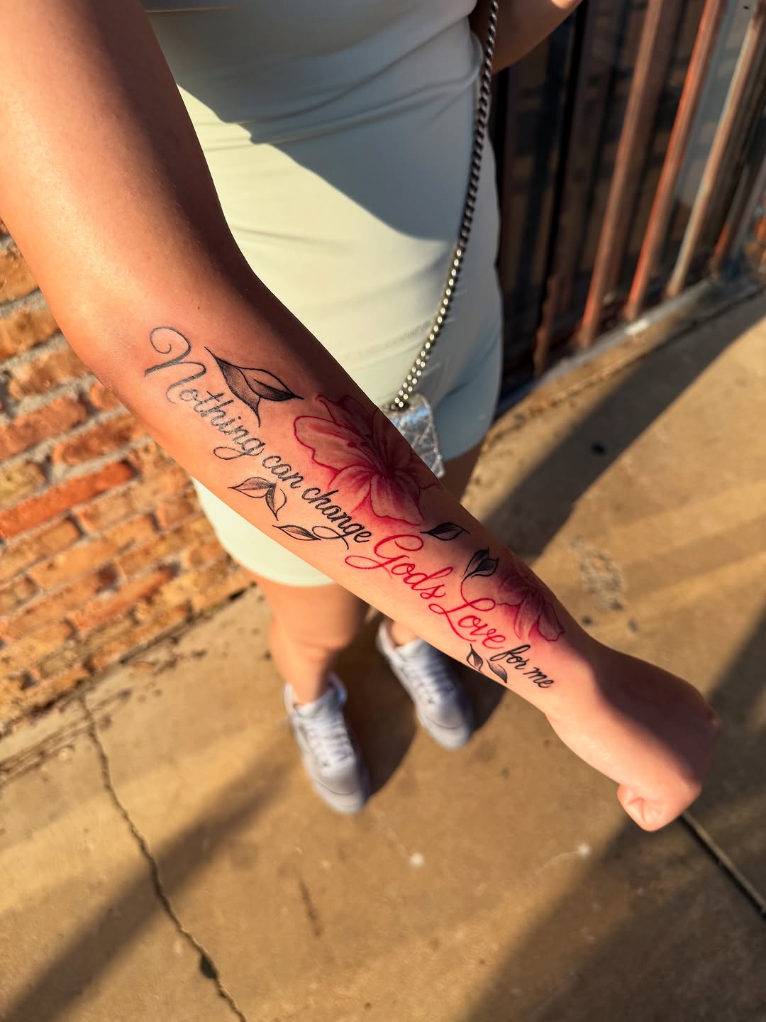 Tattoo by @grindhard_tattoos — lettering_script, illustrative