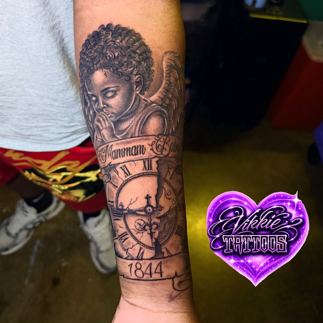 Tattoo by @vikkietattoos — realism, black_and_grey