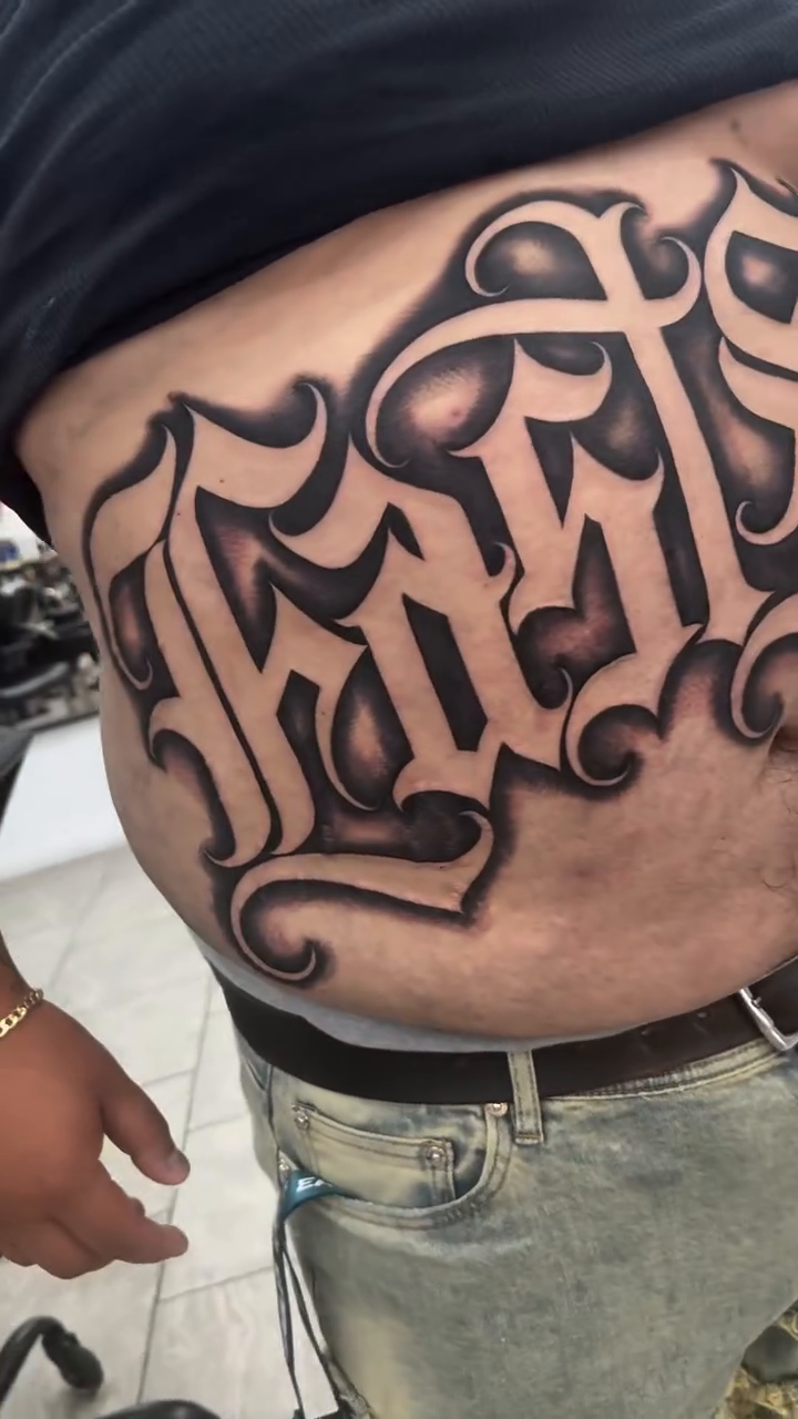 Tattoo by @dl_ta2s — lettering_script, chicano